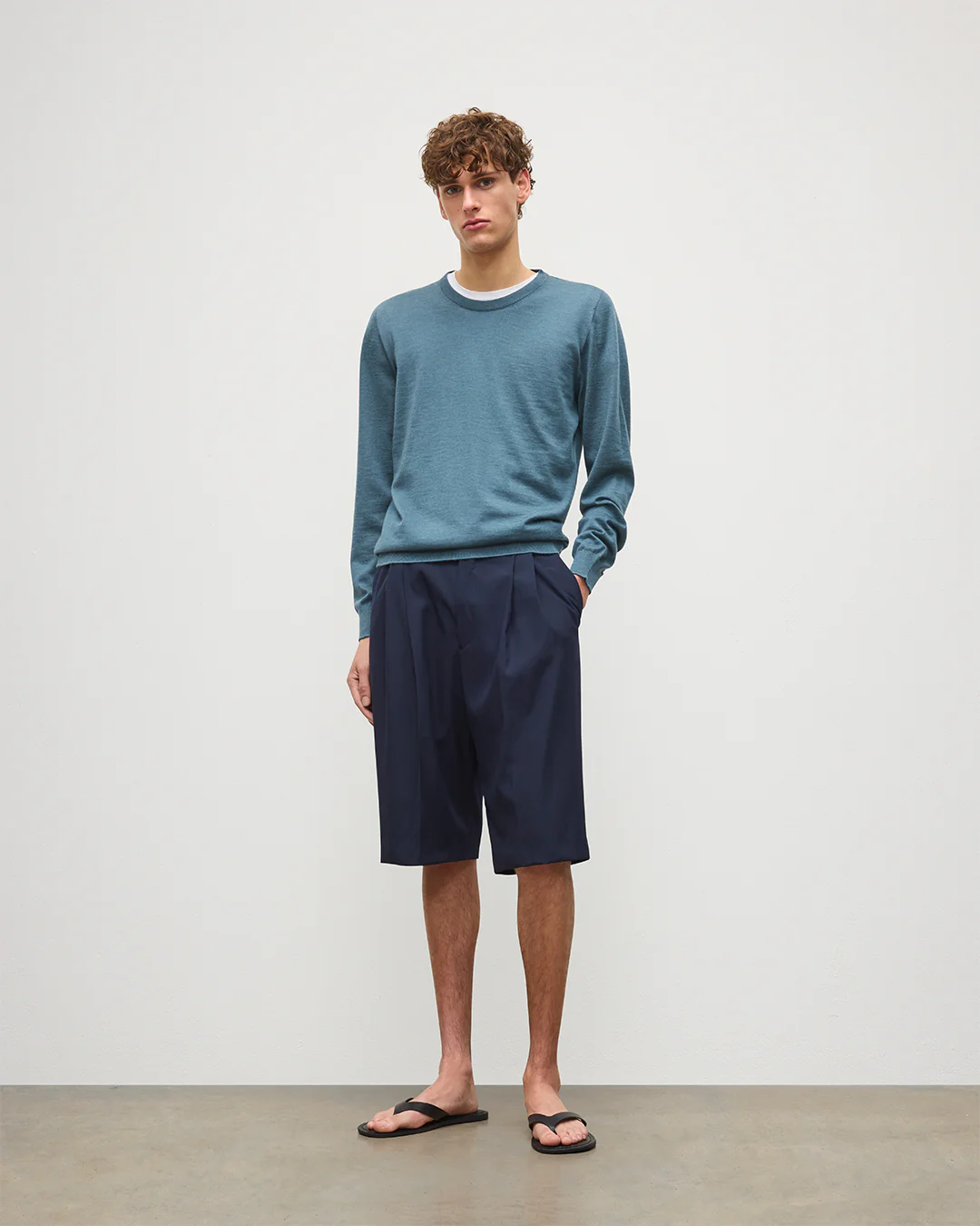 Fin Blue Superfine Cashmere Jumper
