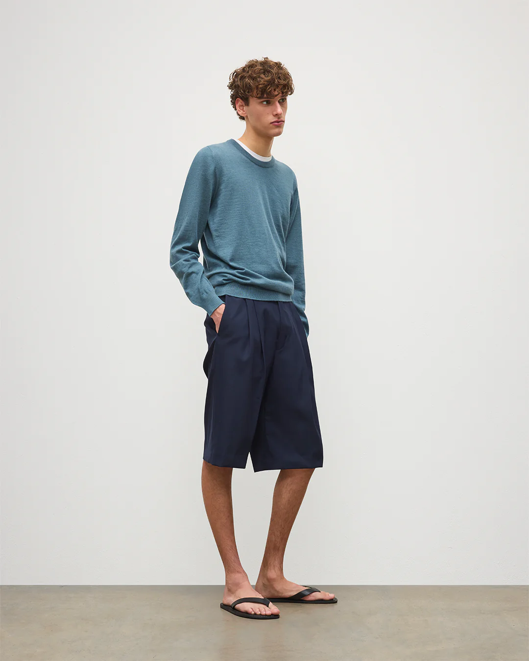 Fin Blue Superfine Cashmere Jumper - Image 3