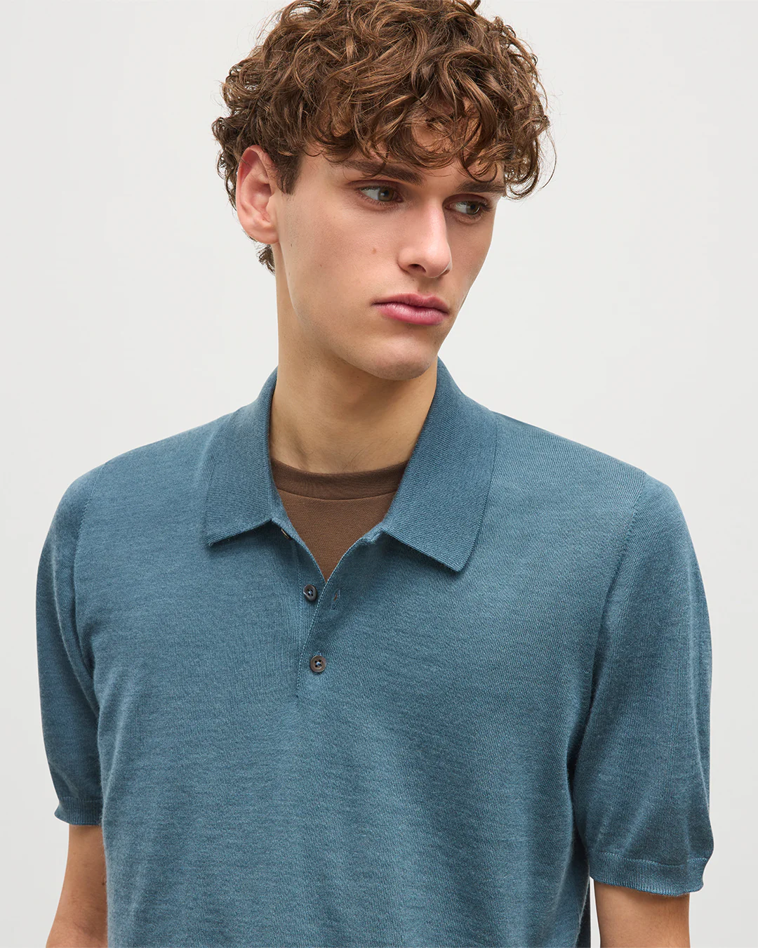 Fin Blue Superfine Cashmere Polo Shirt - Image 6