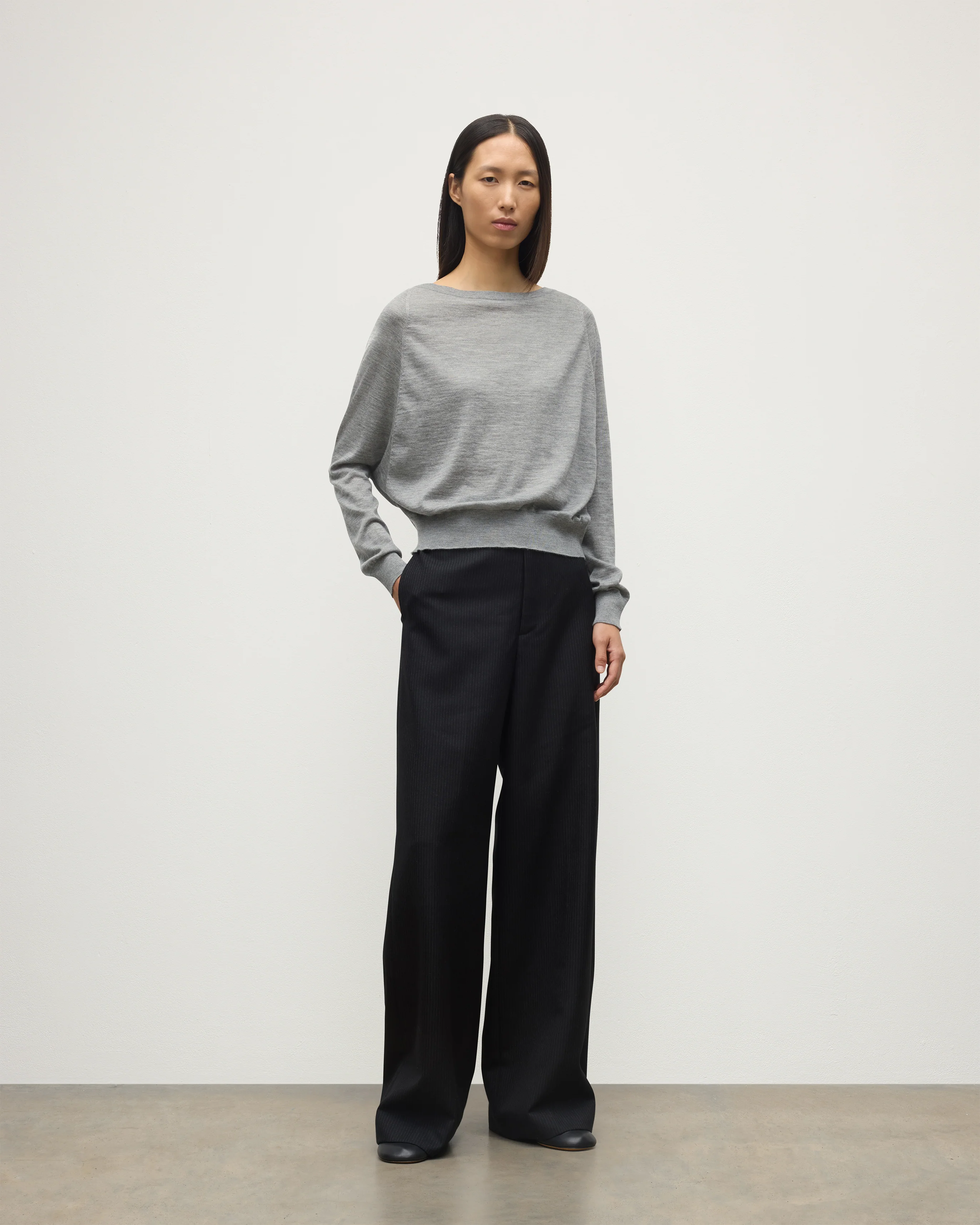 Finola Grey Superfine Cashmere Jumper