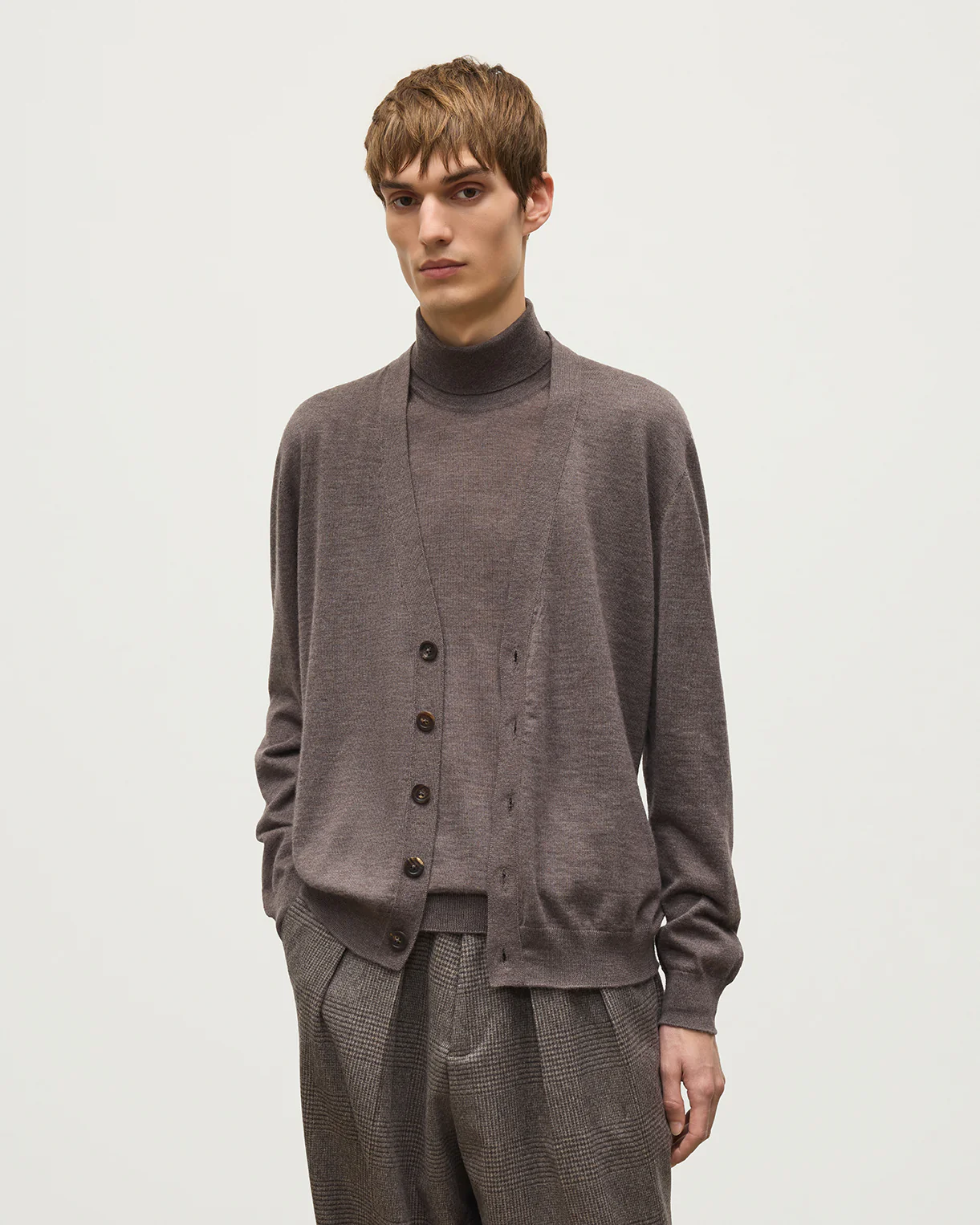 Forsyth Brown Superfine Cashmere Cardigan - Image 5