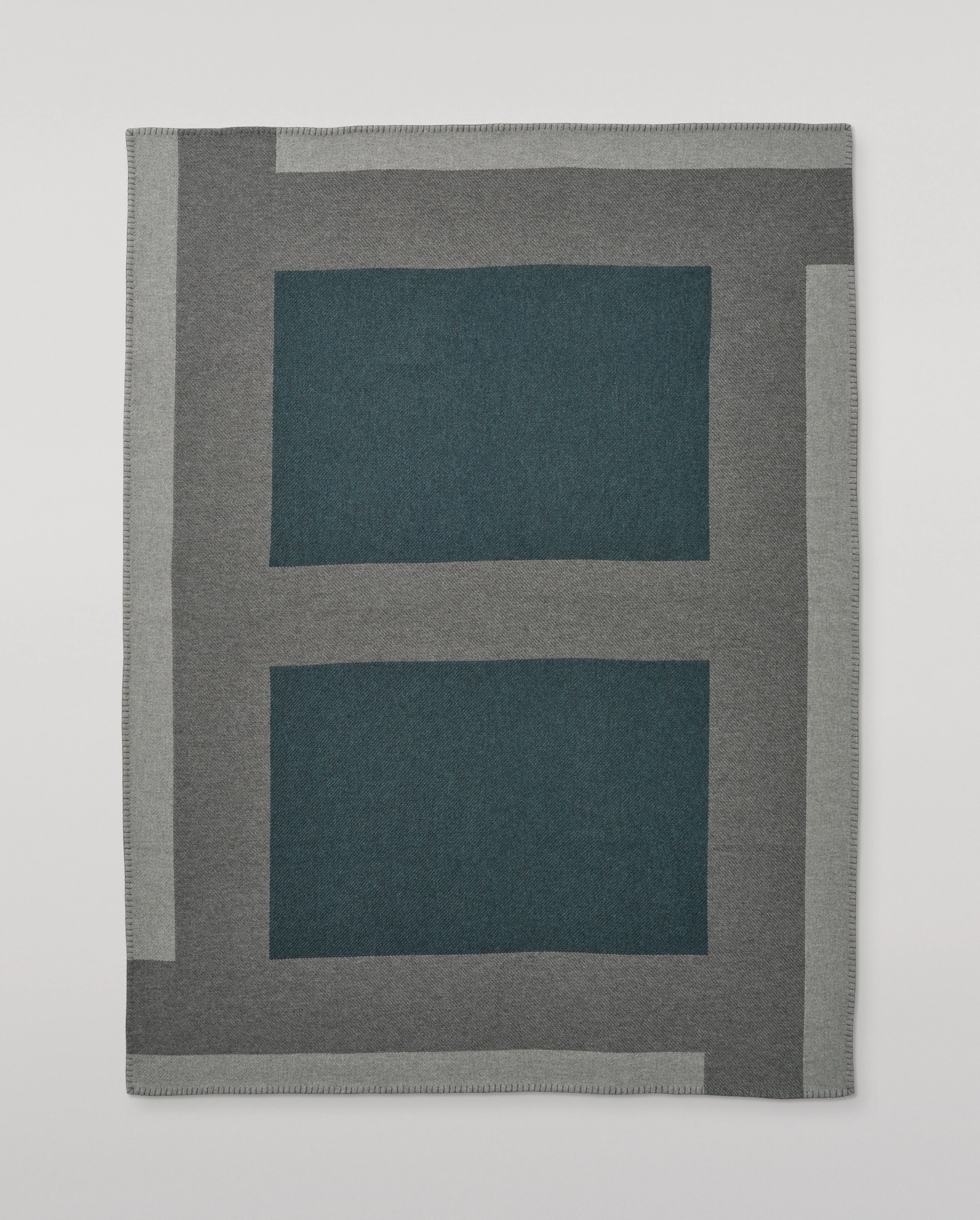 Grey & Green Geometric Throw