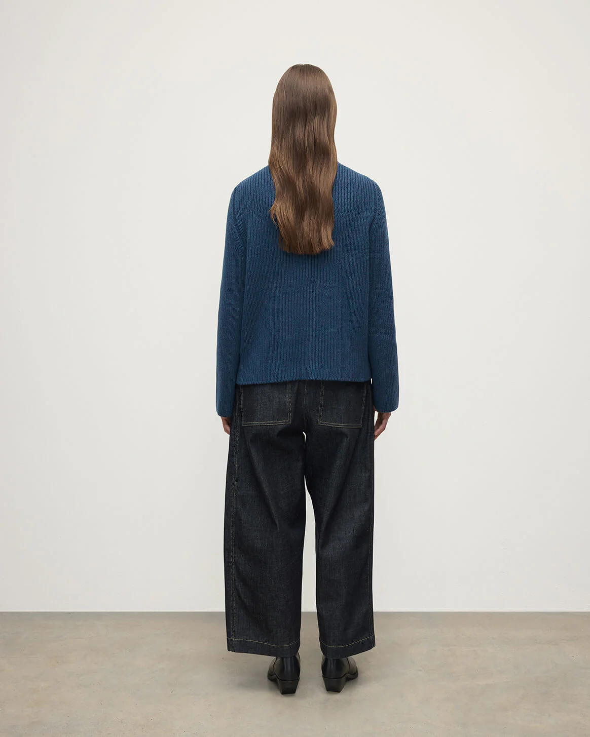 Roll-Collar Navy Cashmere Jumper - Image 4