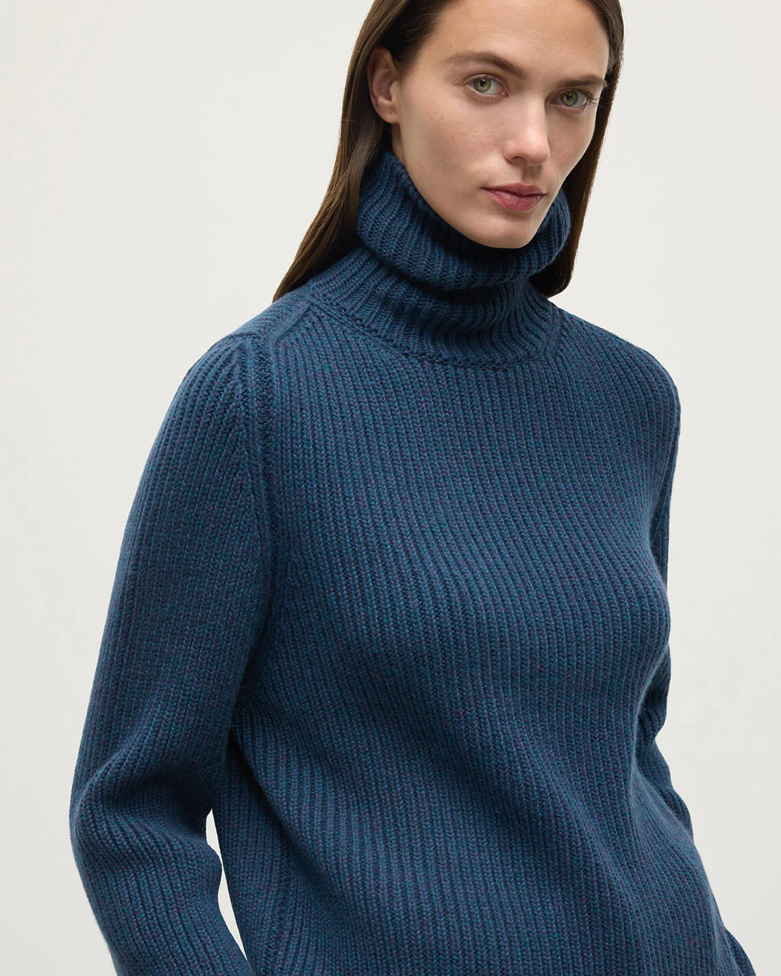Roll-Collar Navy Cashmere Jumper - Image 5