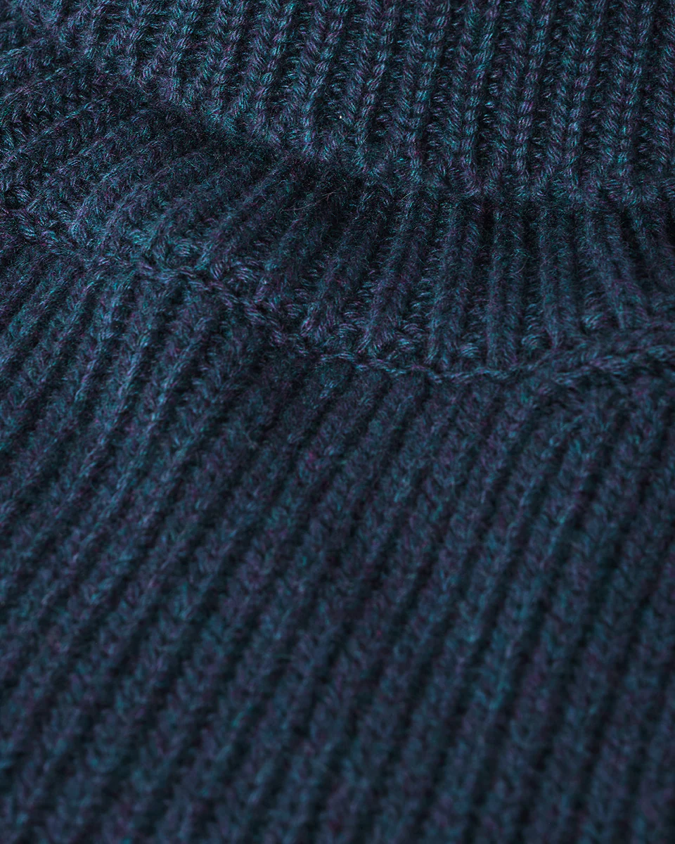 Roll-Collar Navy Cashmere Jumper - Image 6