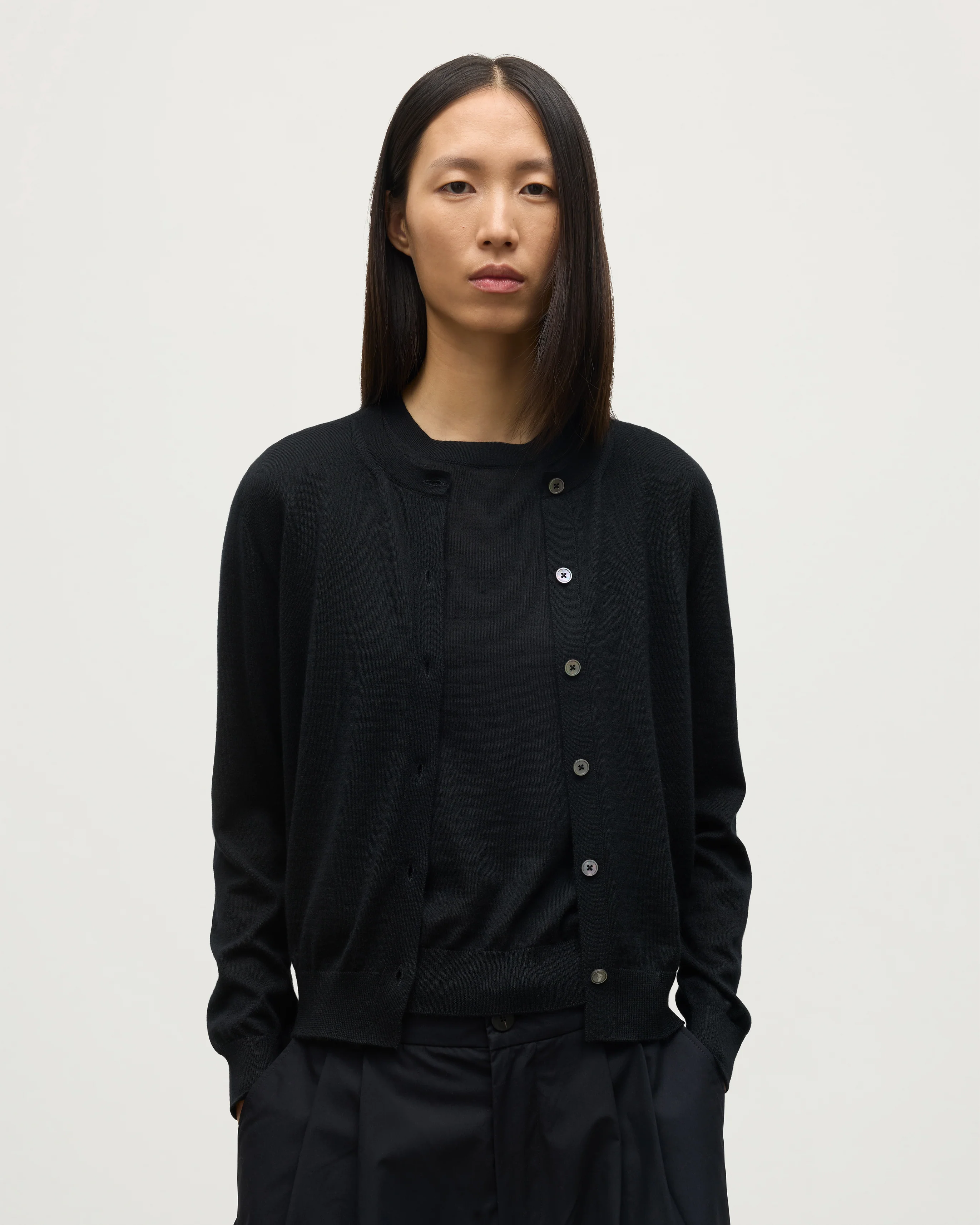 Honor Black Superfine Cashmere Cardigan - Image 5
