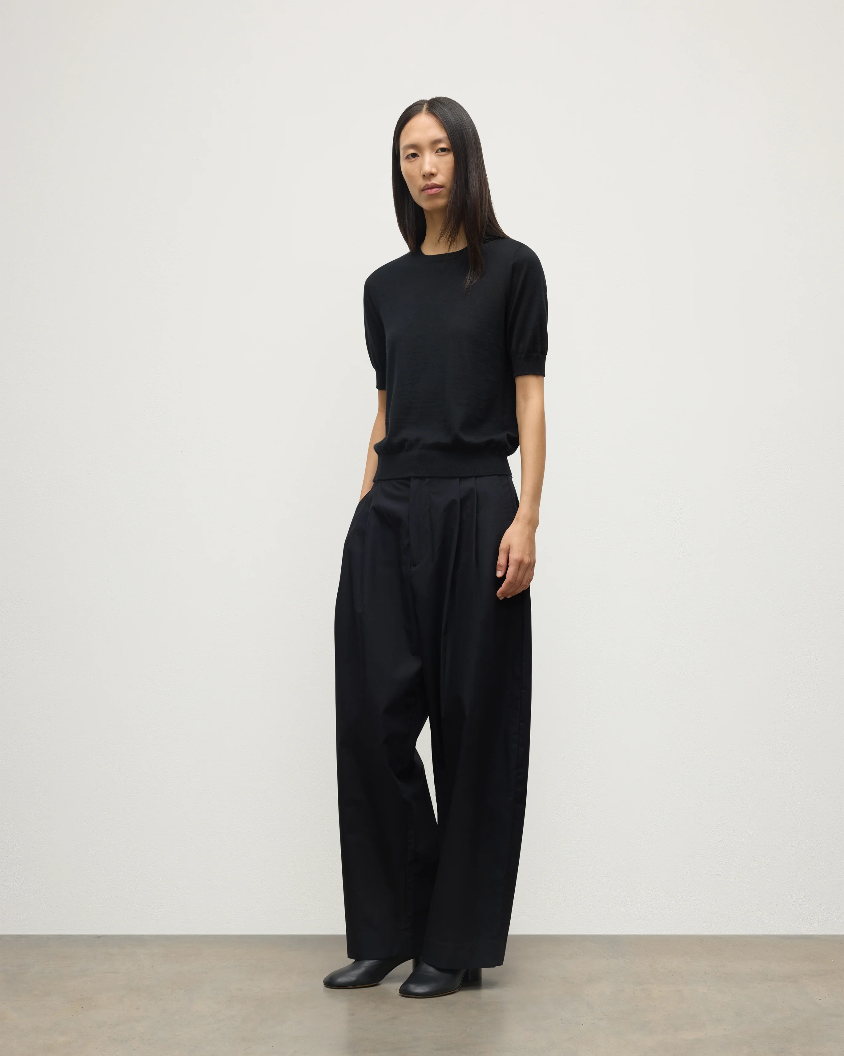 Honor Black Superfine Cashmere T-Shirt