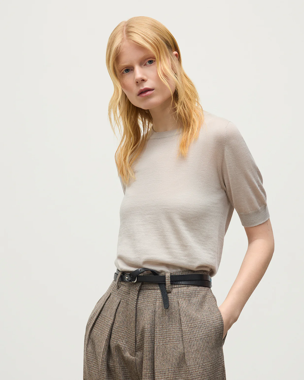 Honor Cream Superfine Cashmere T-Shirt - Image 5