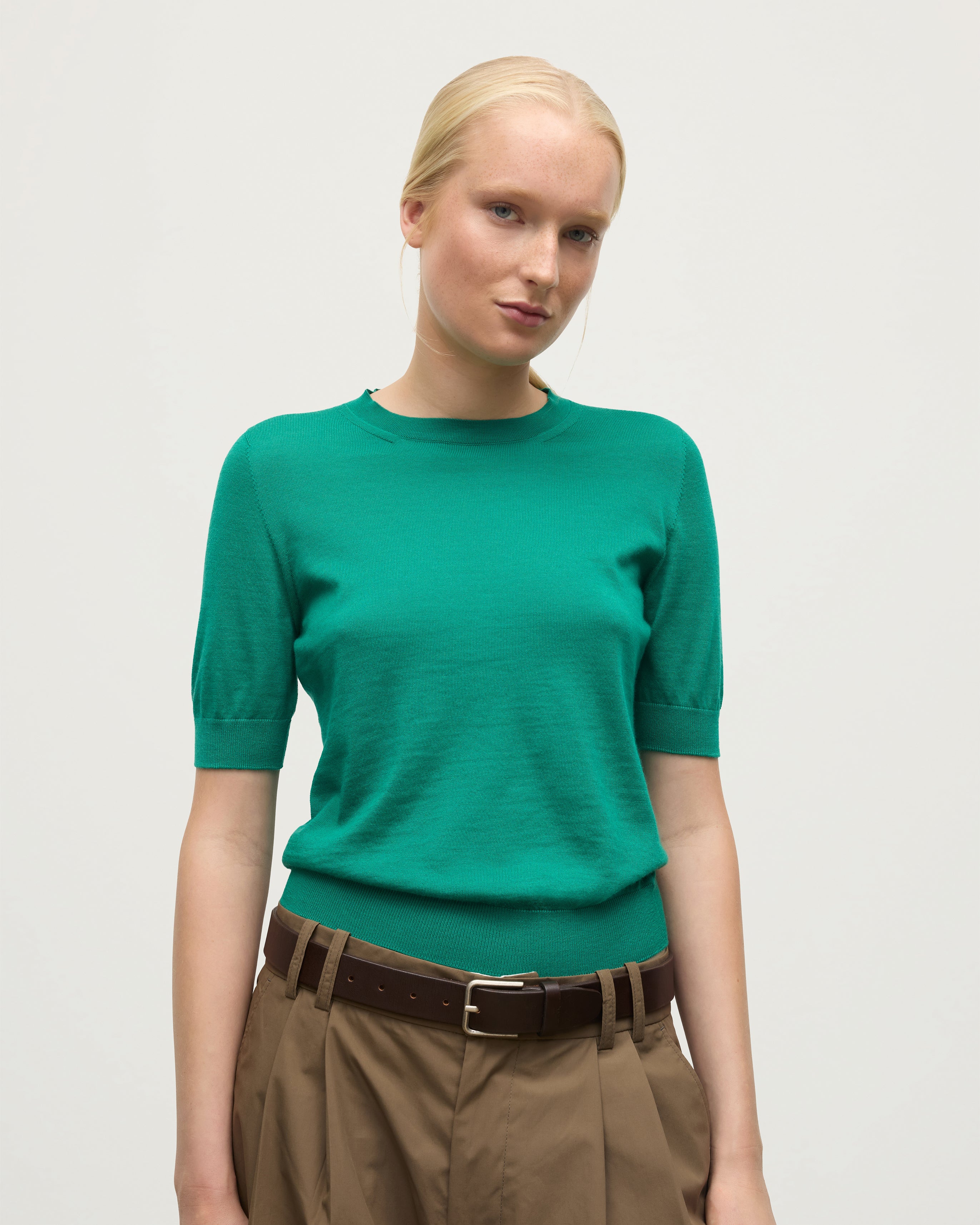 Honor Bright Green Superfine Cashmere T-Shirt - Image 5