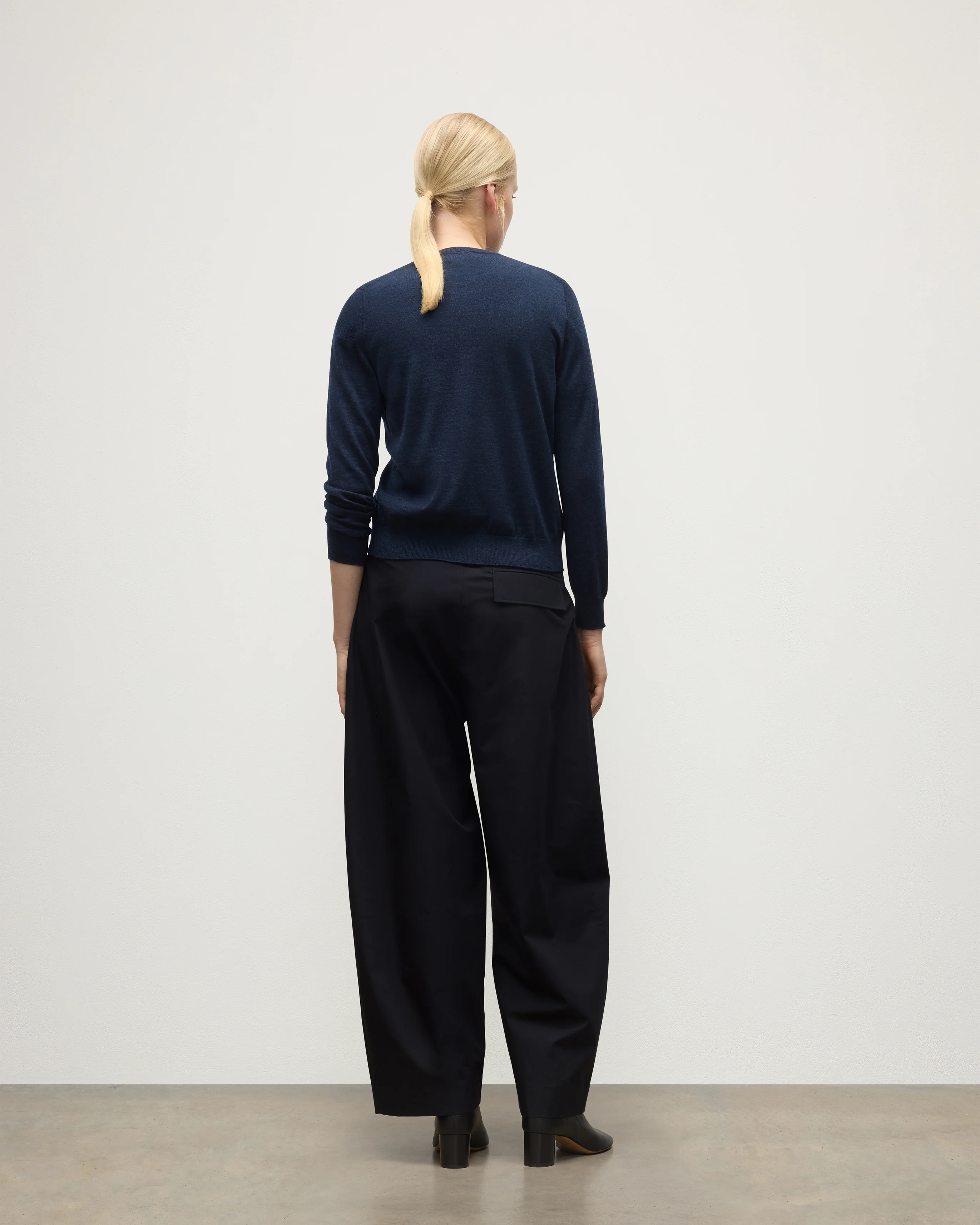 Honor Navy Superfine Cashmere Cardigan - Image 4