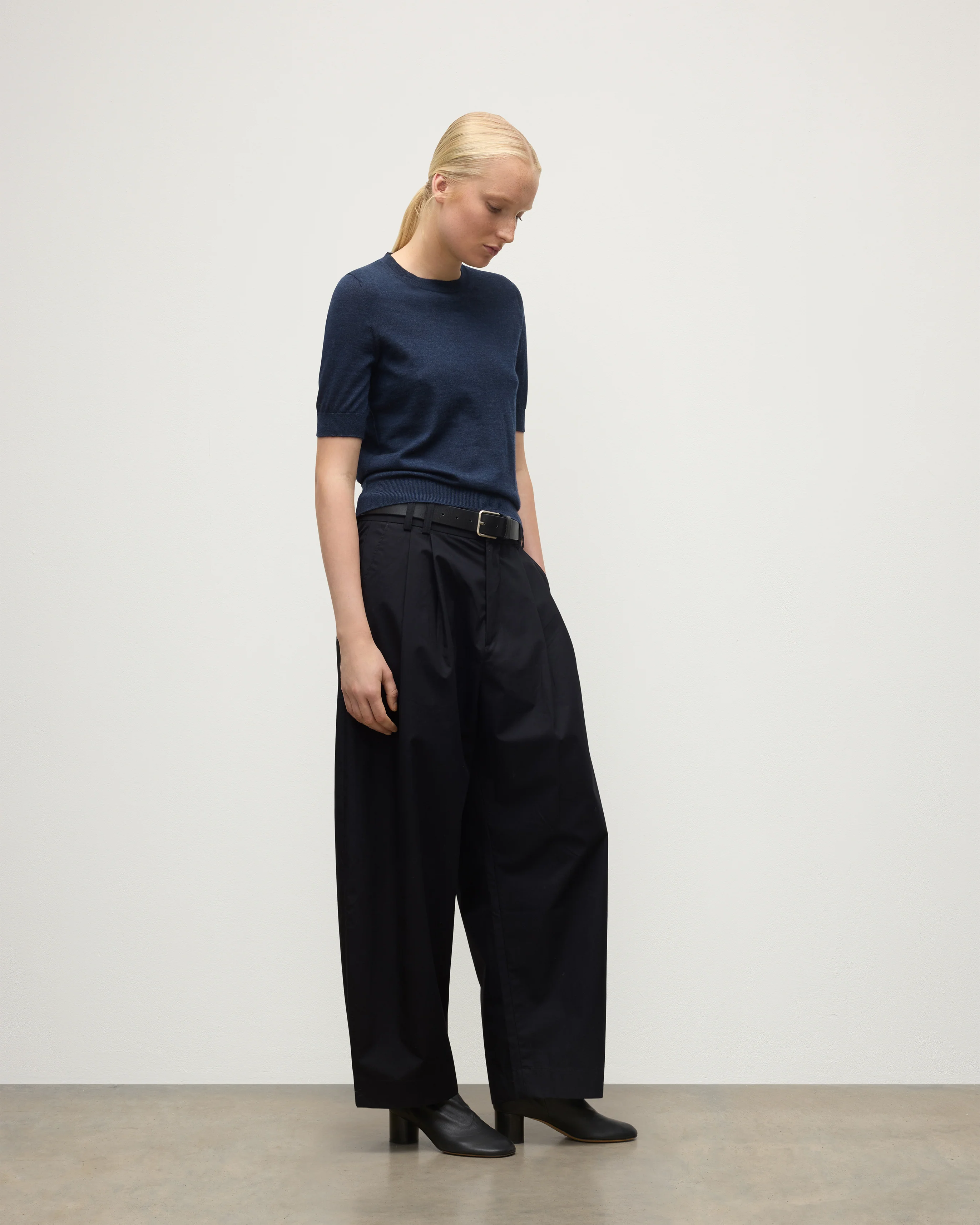 Honor Navy Superfine Cashmere T-Shirt - Image 3