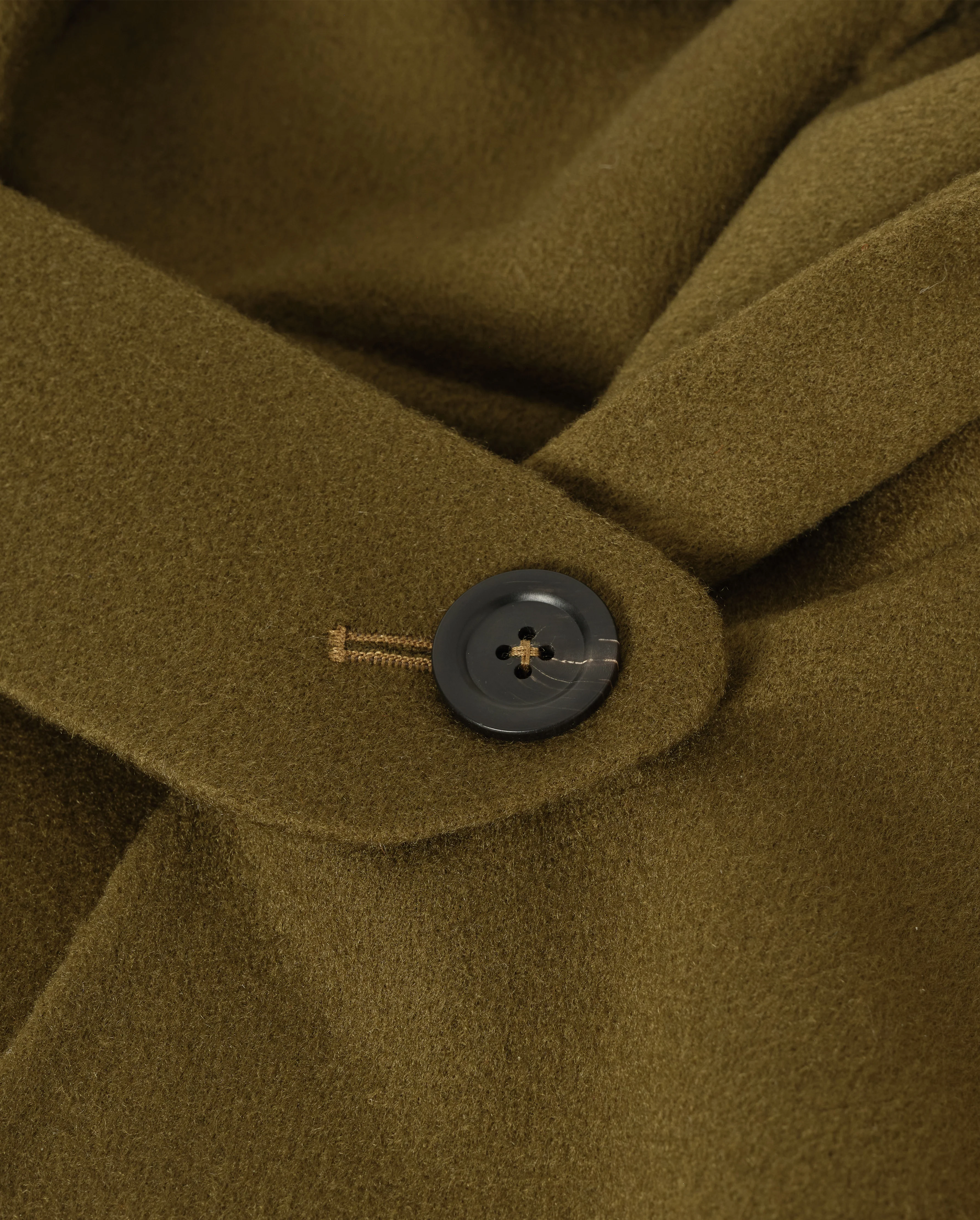 Hoolie Olive Green Hooded Cashmere Cape - Image 8