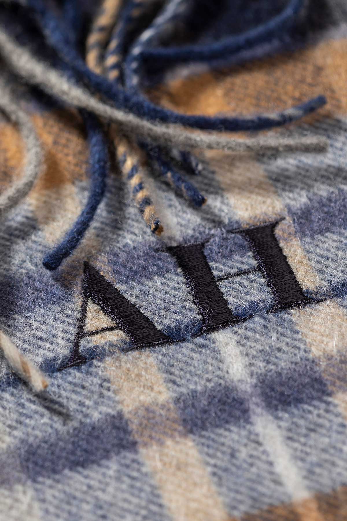 House Check Wide Cashmere Scarf - Image 3