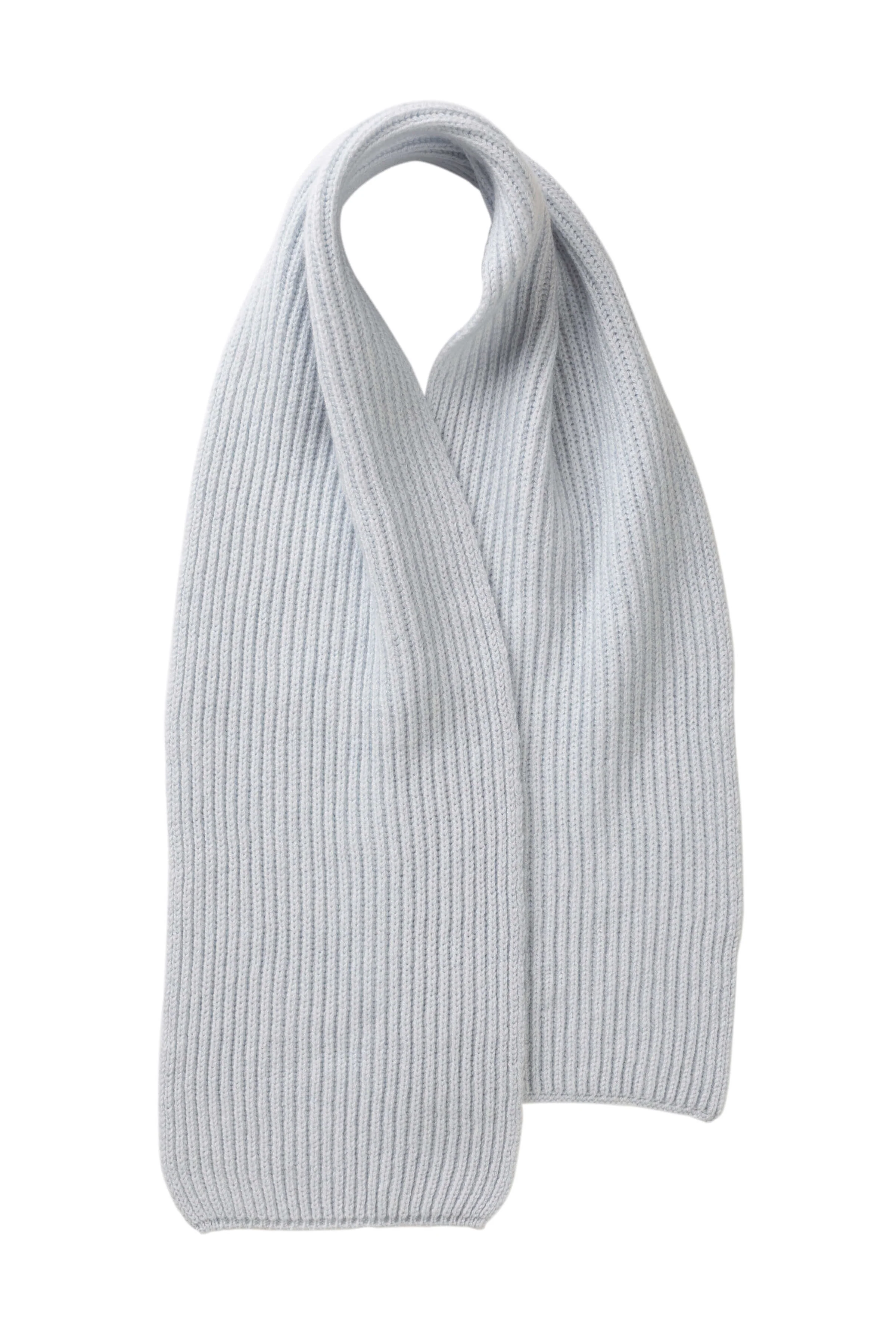 Children's Cashmere Light Blue Ribbed Scarf