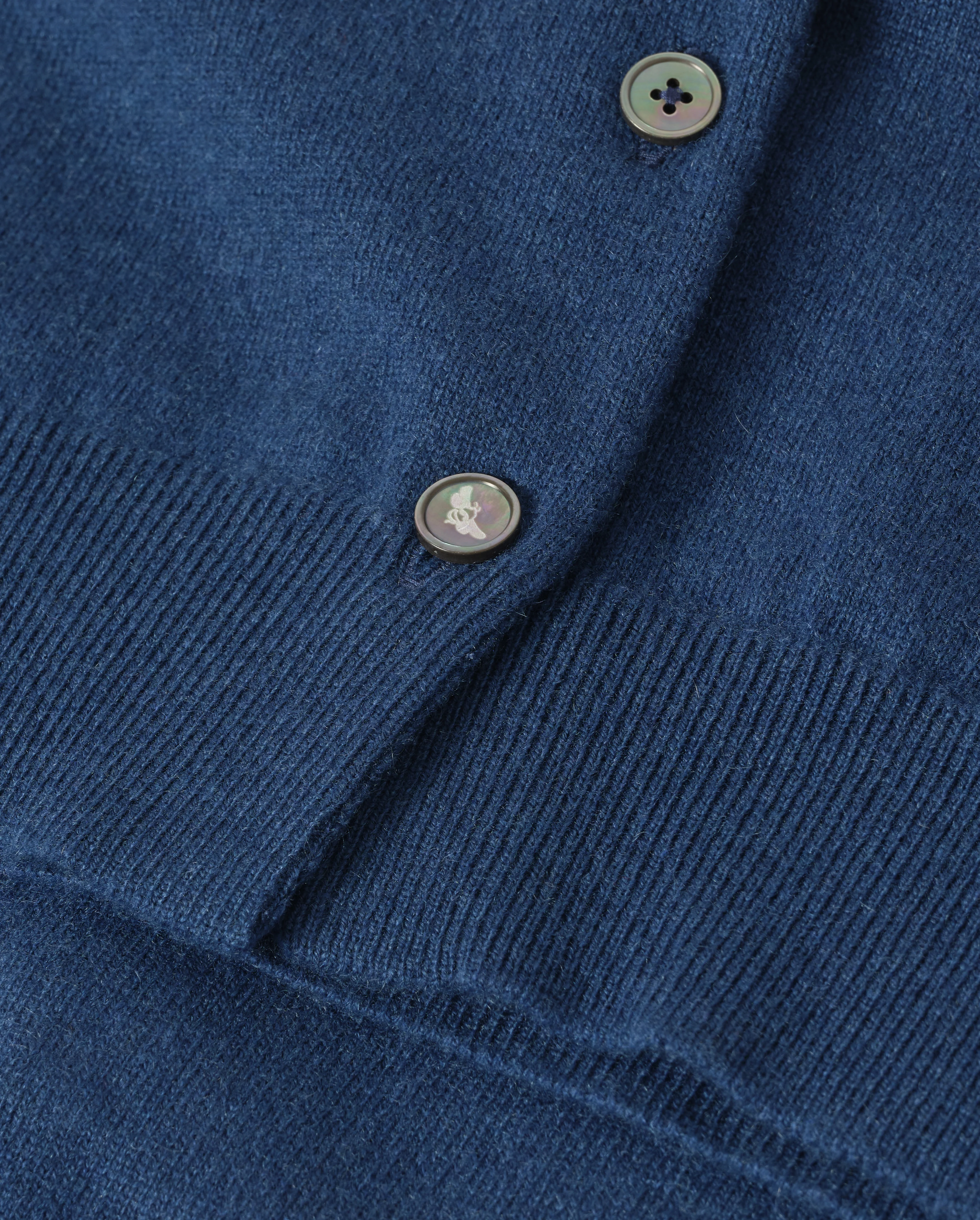 Iris Classic Blue Cashmere Cardigan - Image 7