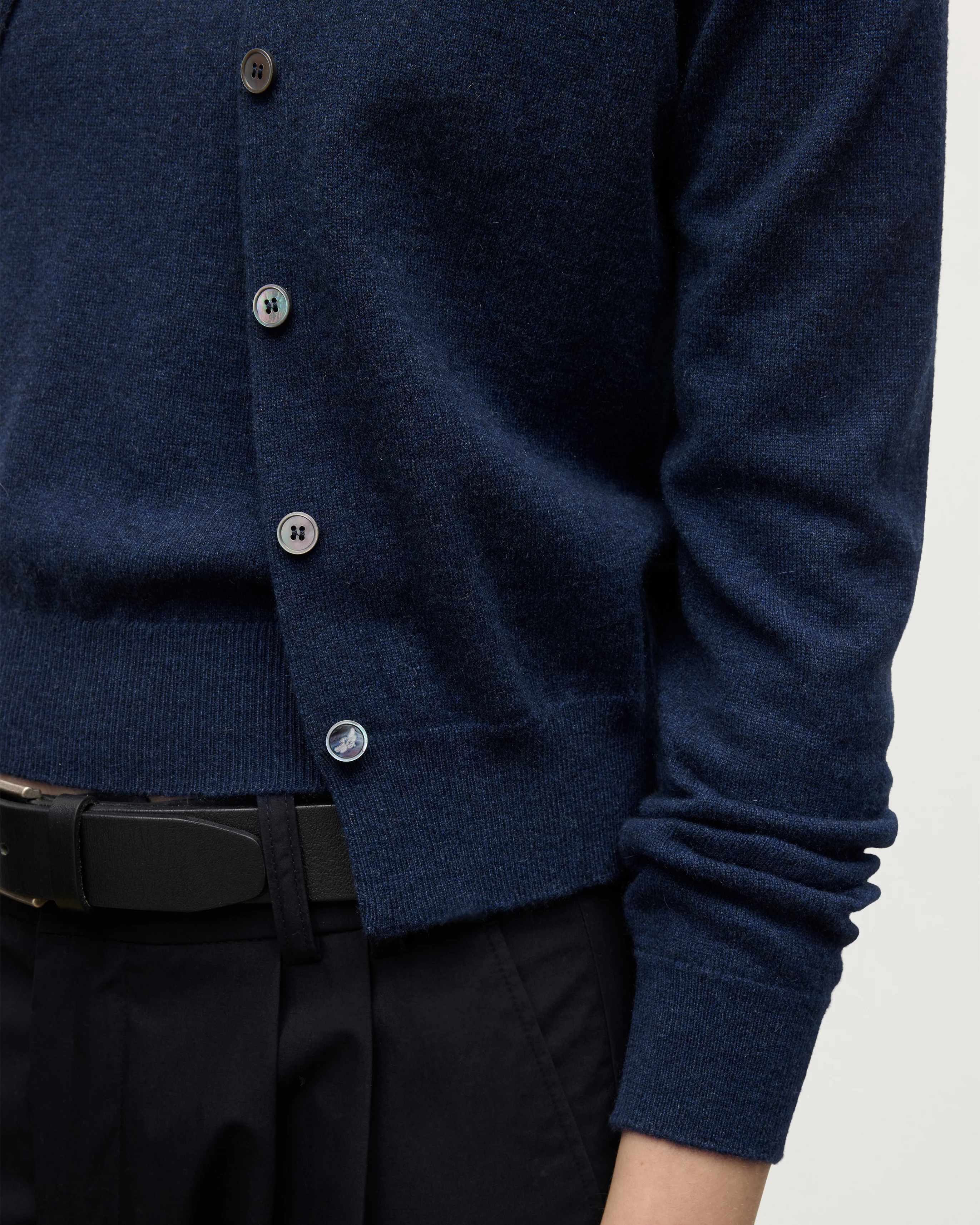 Iris Navy Classic Cashmere Cardigan - Image 6