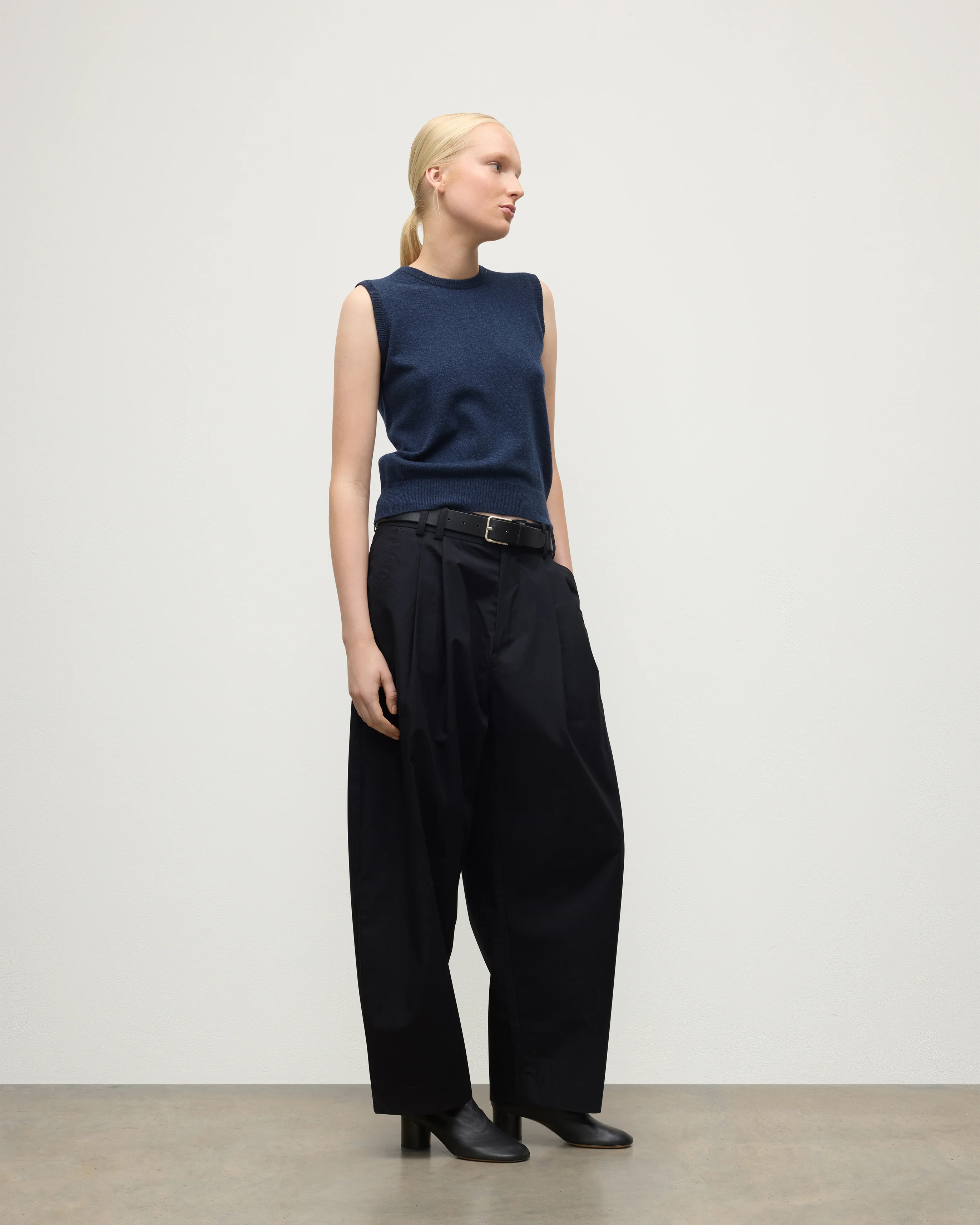 Iris Navy Classic Cashmere Tank - Image 3