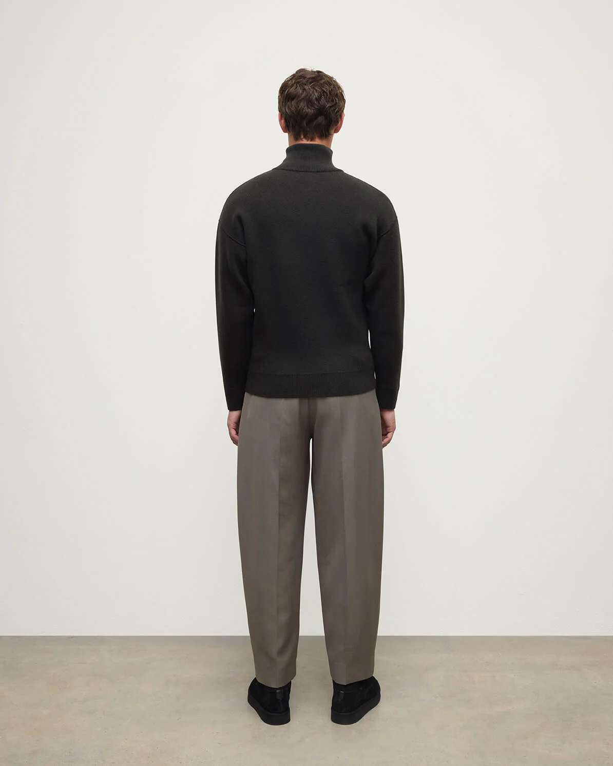 Double Face Dark Grey Half Zip Jumper - Image 4