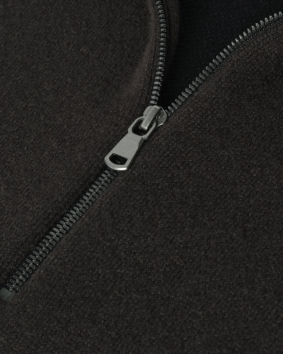 Double Face Dark Grey Half Zip Jumper - Image 6