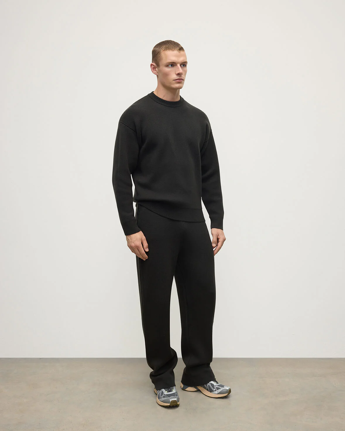 Double Faced Dark Grey Tapered Joggers - Image 3