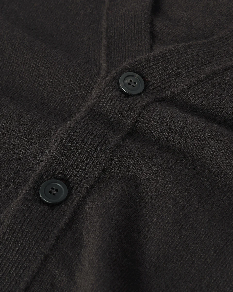 Classic Cashmere Dark Grey Cardigan - Image 6