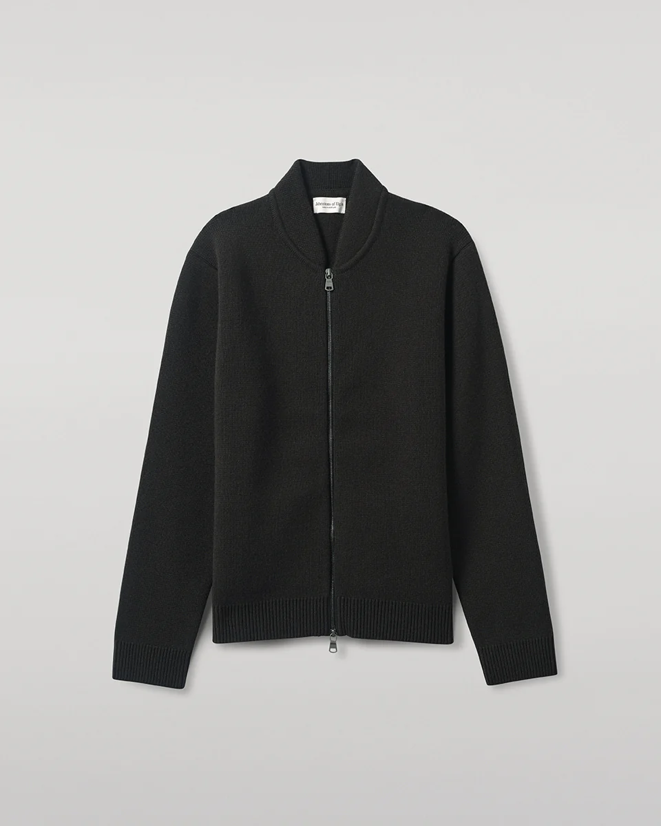 Cashmere Milano Stitch Dark Grey Zip Jacket - Image 2