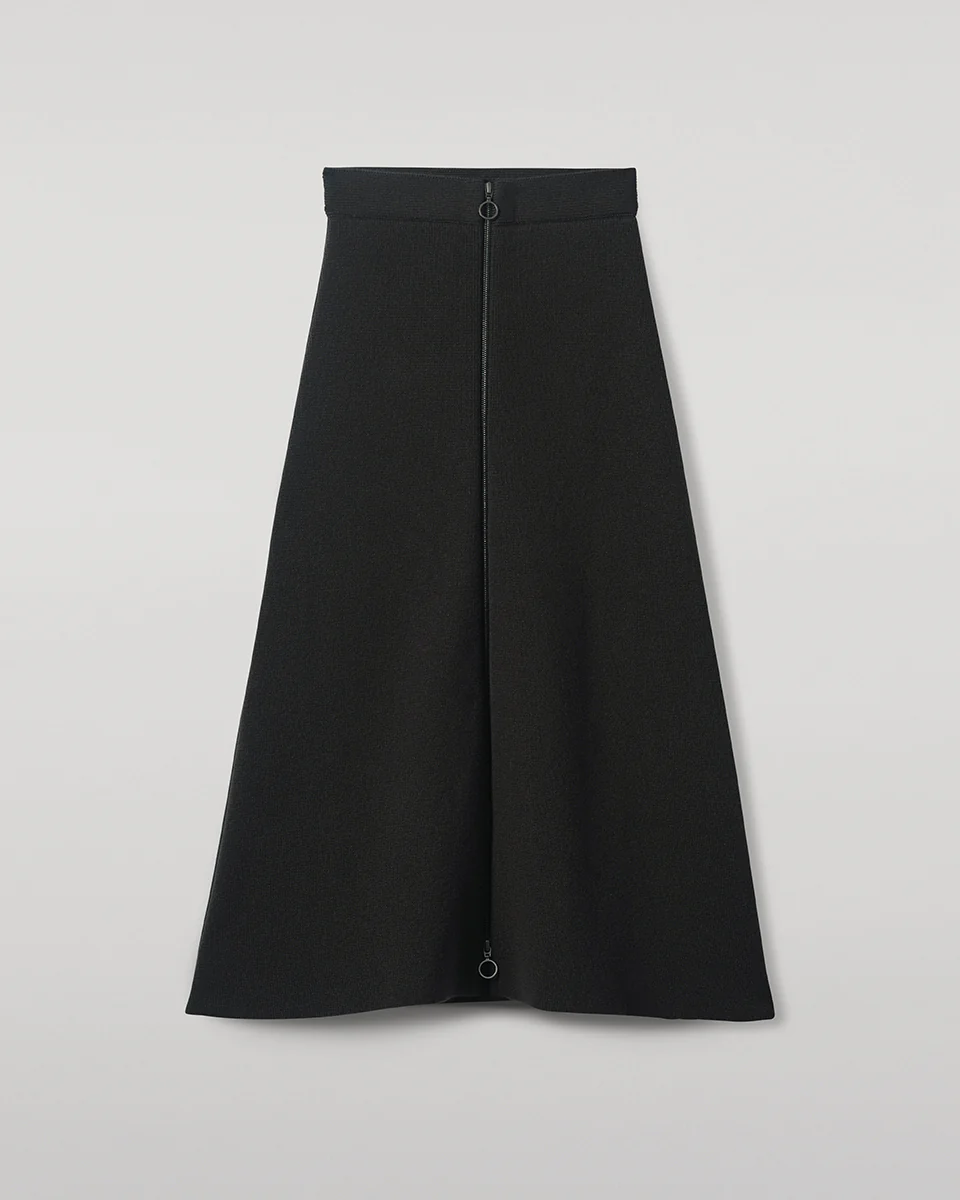A-Line Milano Mid Grey Cashmere Skirt - Image 2