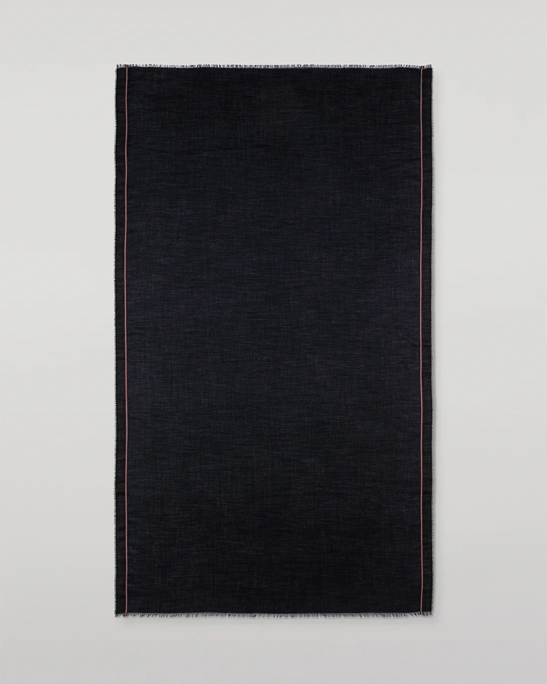 Ives Chevron Border Navy Cashmere Scarf - Image 6