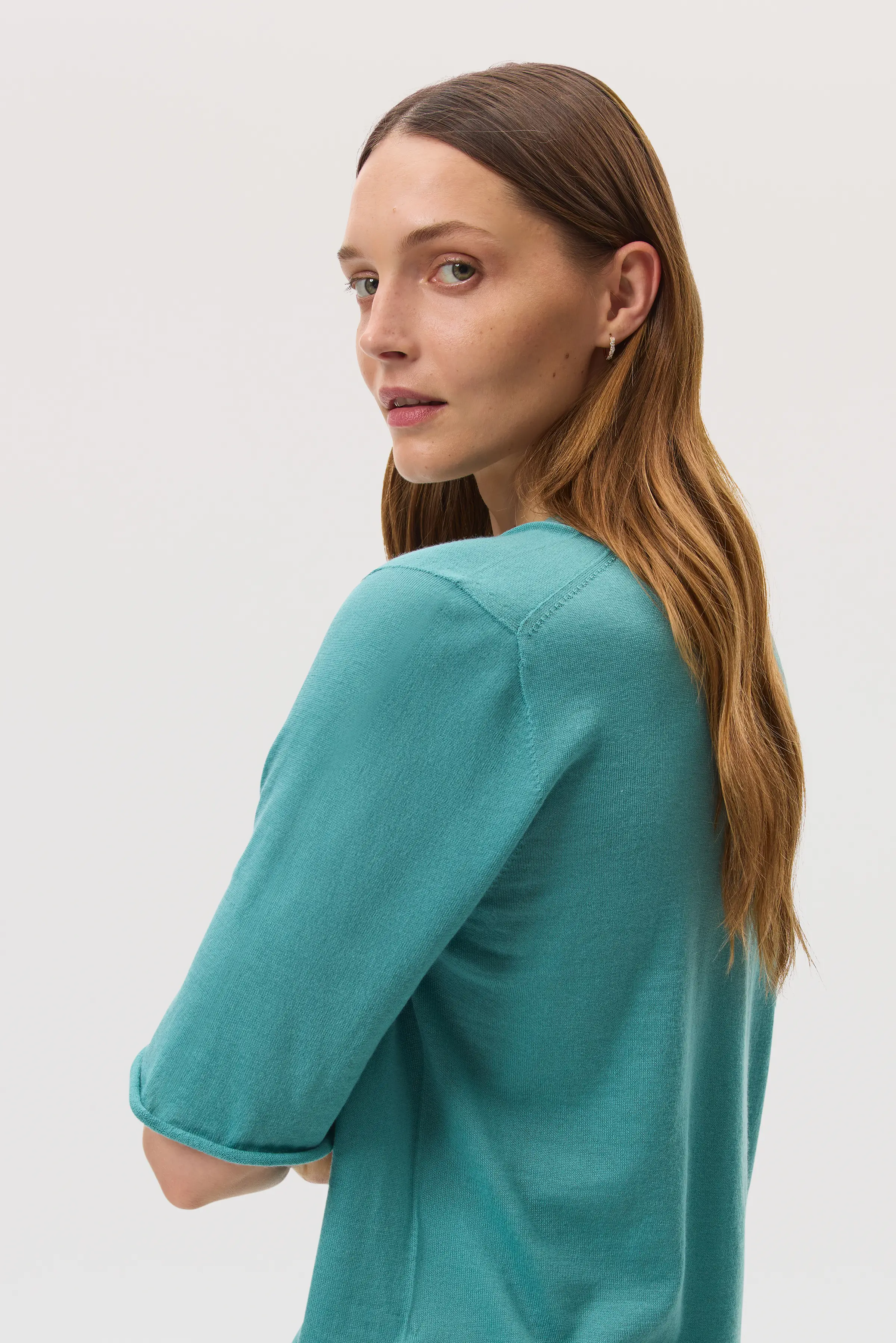 Superfine Merino Wool Green T-Shirt - Image 3