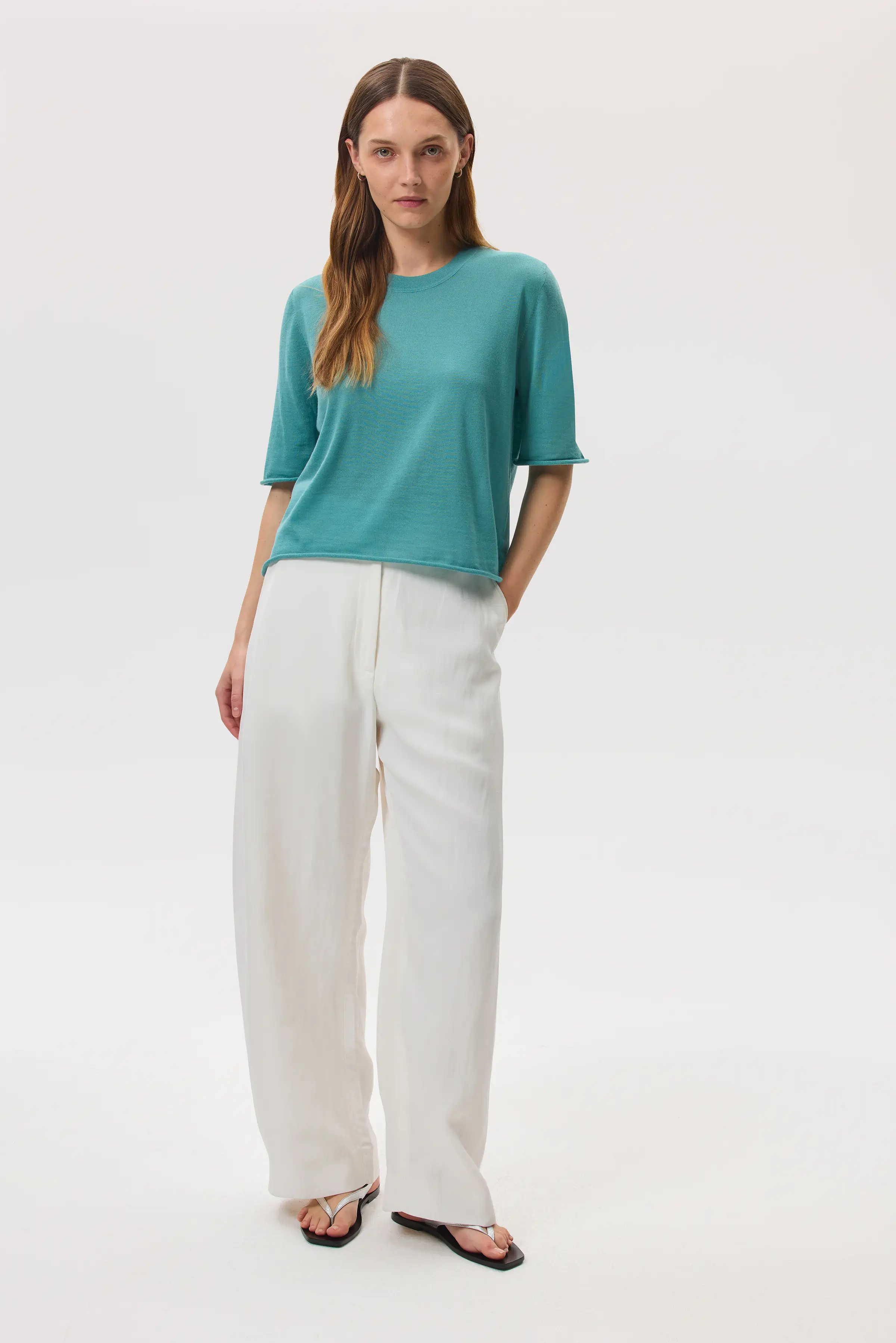 Superfine Merino Wool Green T-Shirt - Image 4