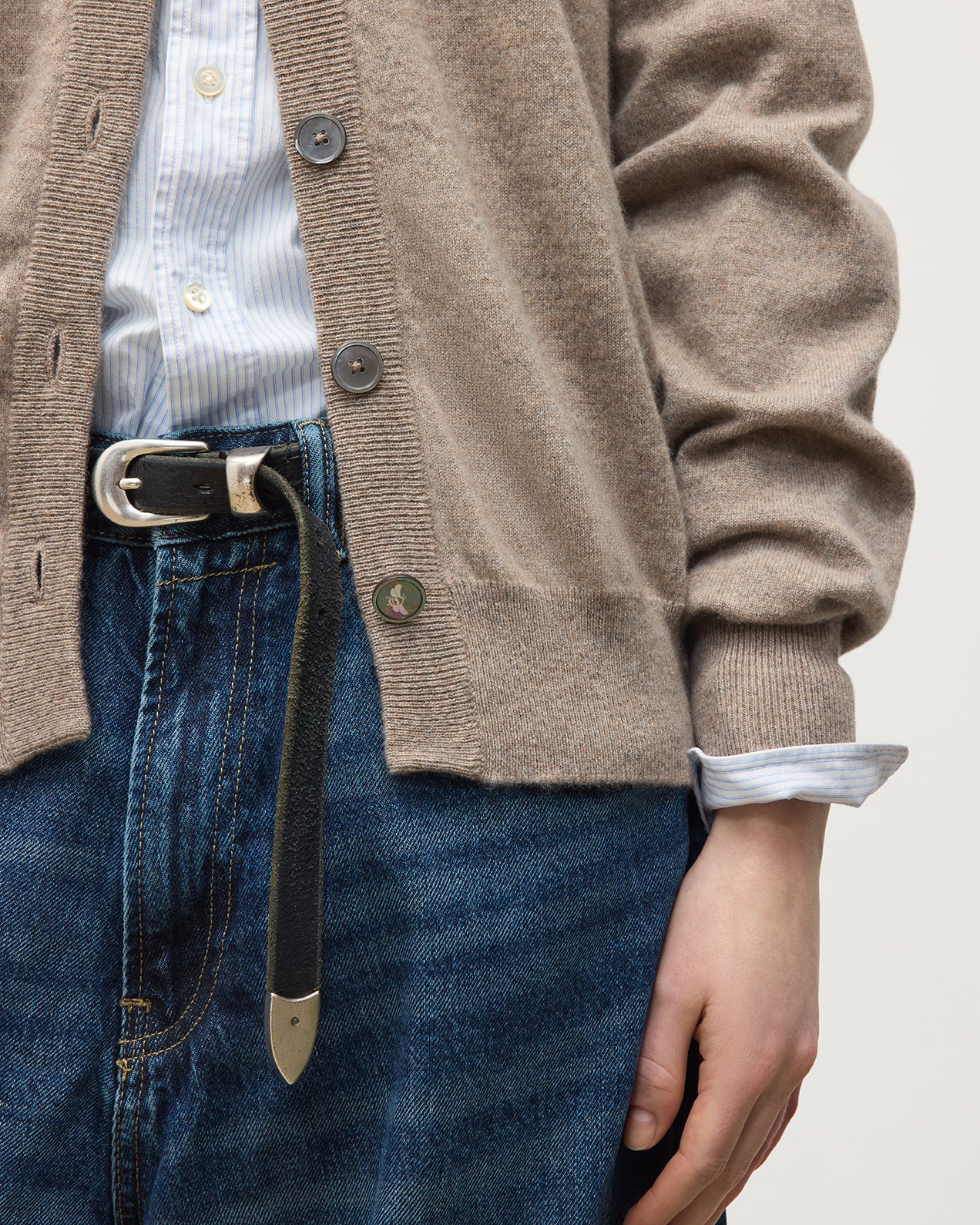 Jessie Light Brown Cashmere Cardigan - Image 6