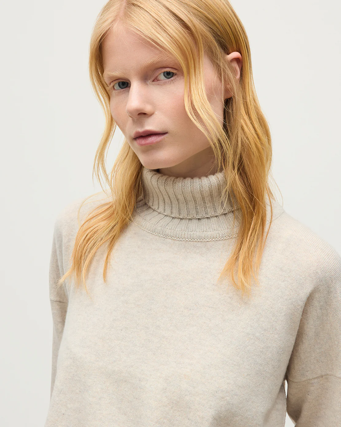 Jessie Roll Neck Natural Cashmere Jumper - Image 7
