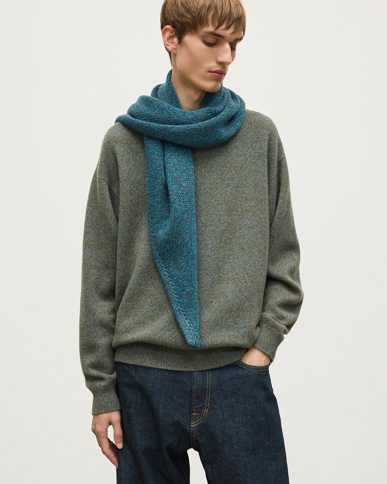 Keill Blue Marl Cashmere Triangle - Image 4