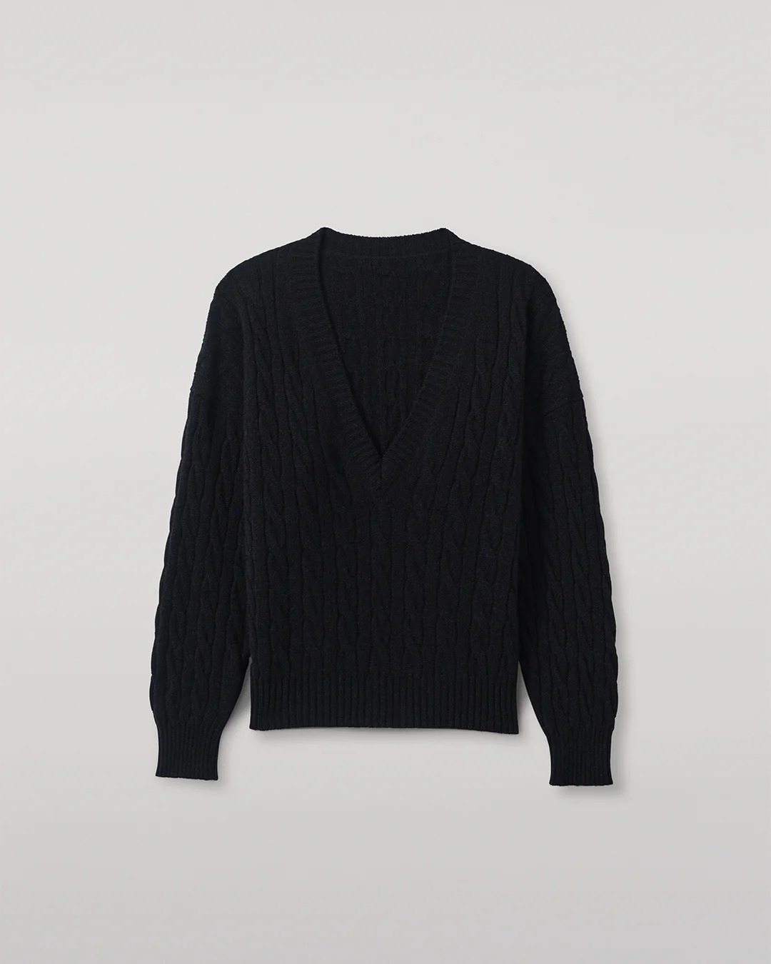 Kylesku Deep V Dark Blue Cashmere Jumper - Image 2