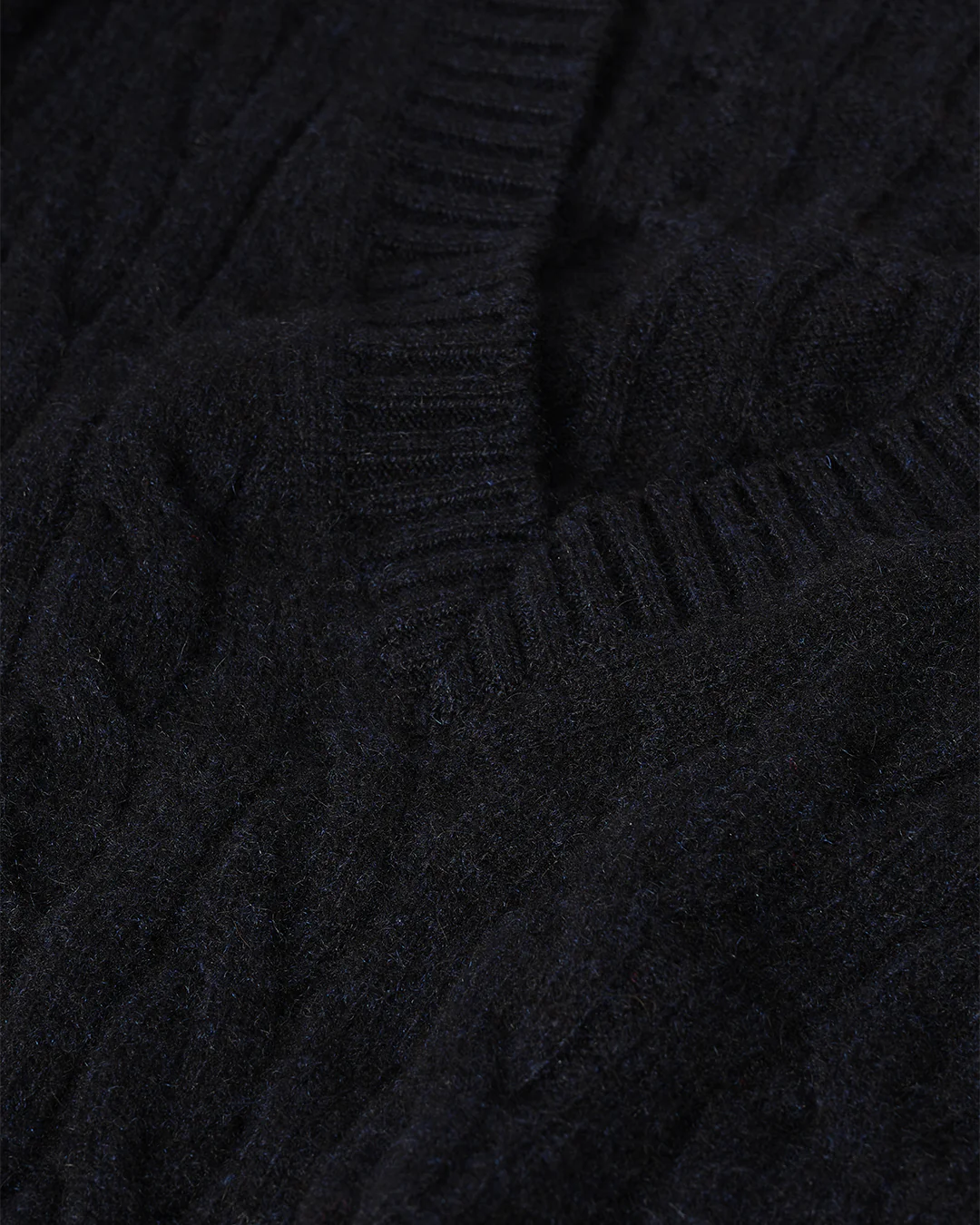 Kylesku Deep V Dark Blue Cashmere Jumper - Image 6