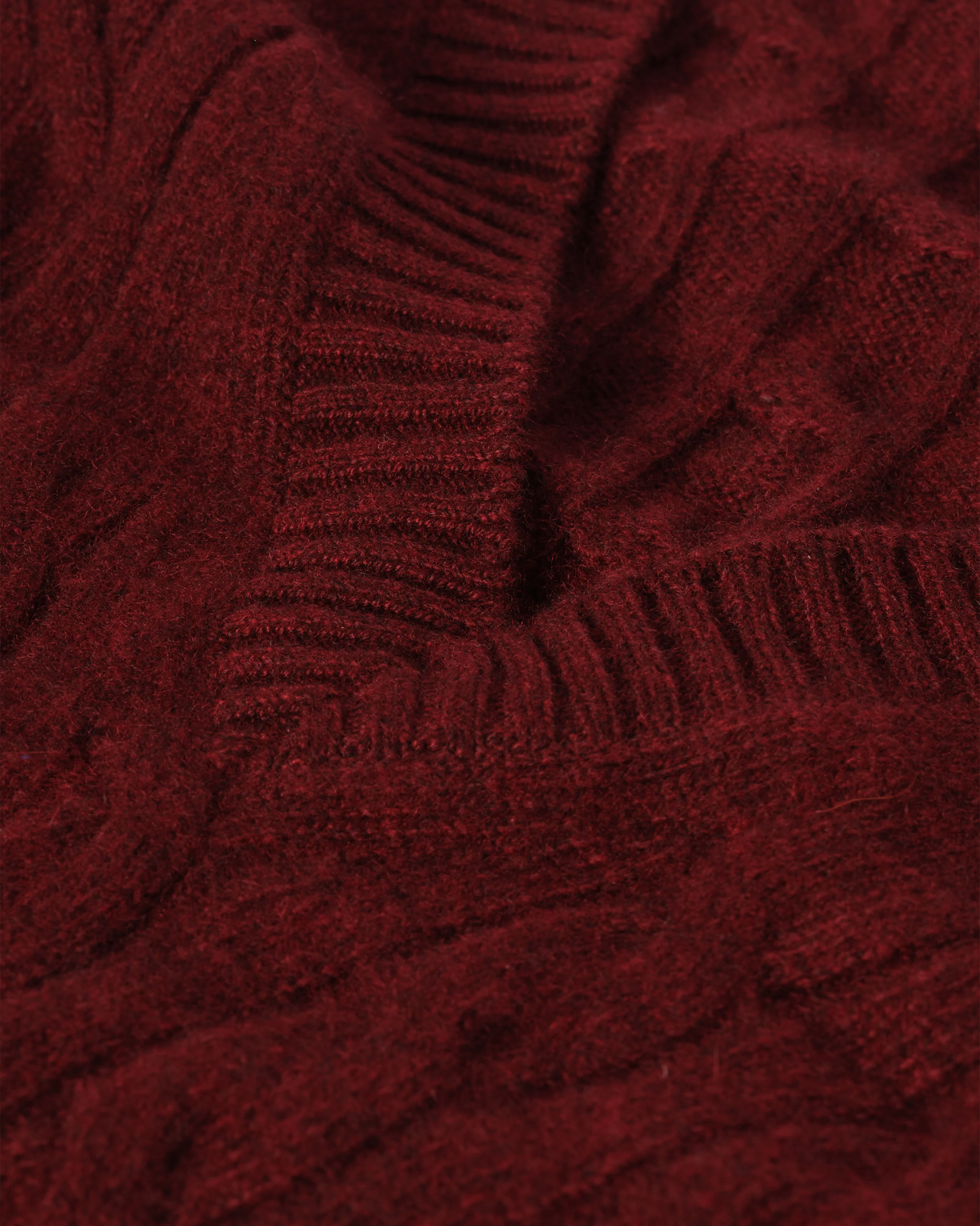 Kylesku Deep V Dark Red Cashmere Jumper - Image 7