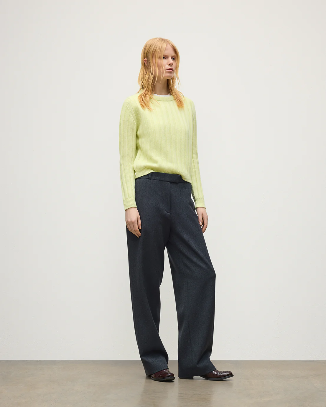 Lecht Yellow Cashmere Crew Jumper - Image 3