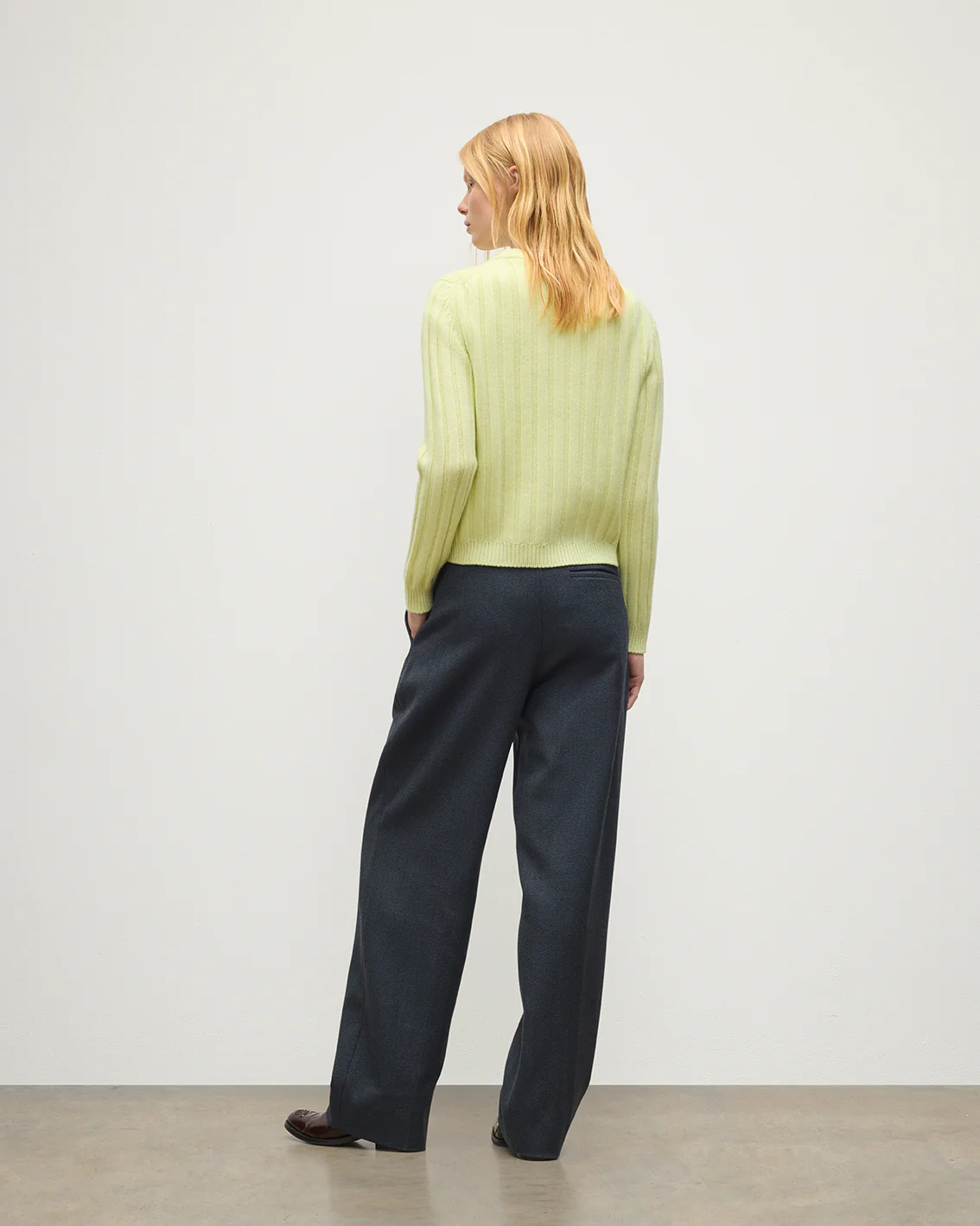 Lecht Yellow Cashmere Crew Jumper - Image 4