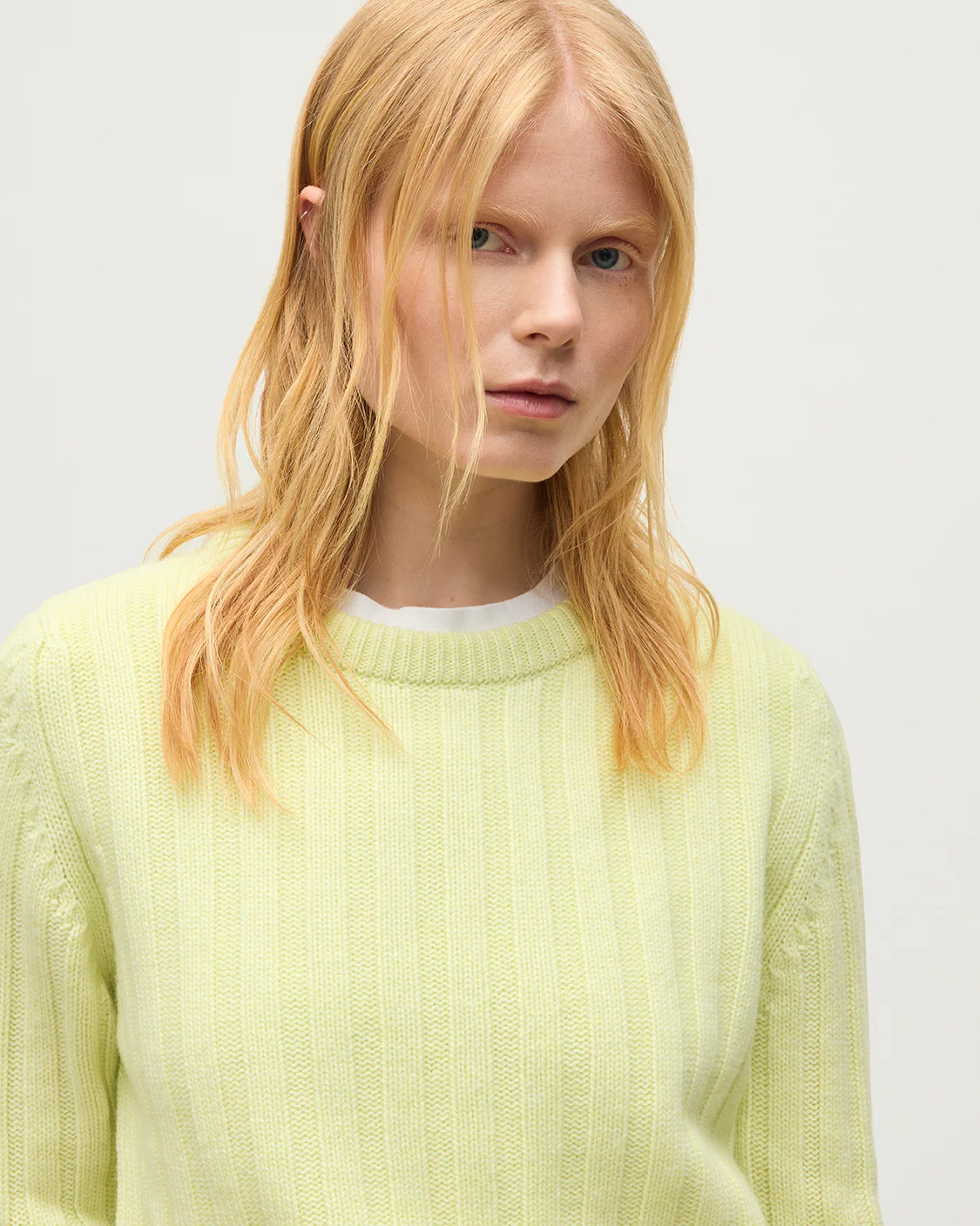 Lecht Yellow Cashmere Crew Jumper - Image 6