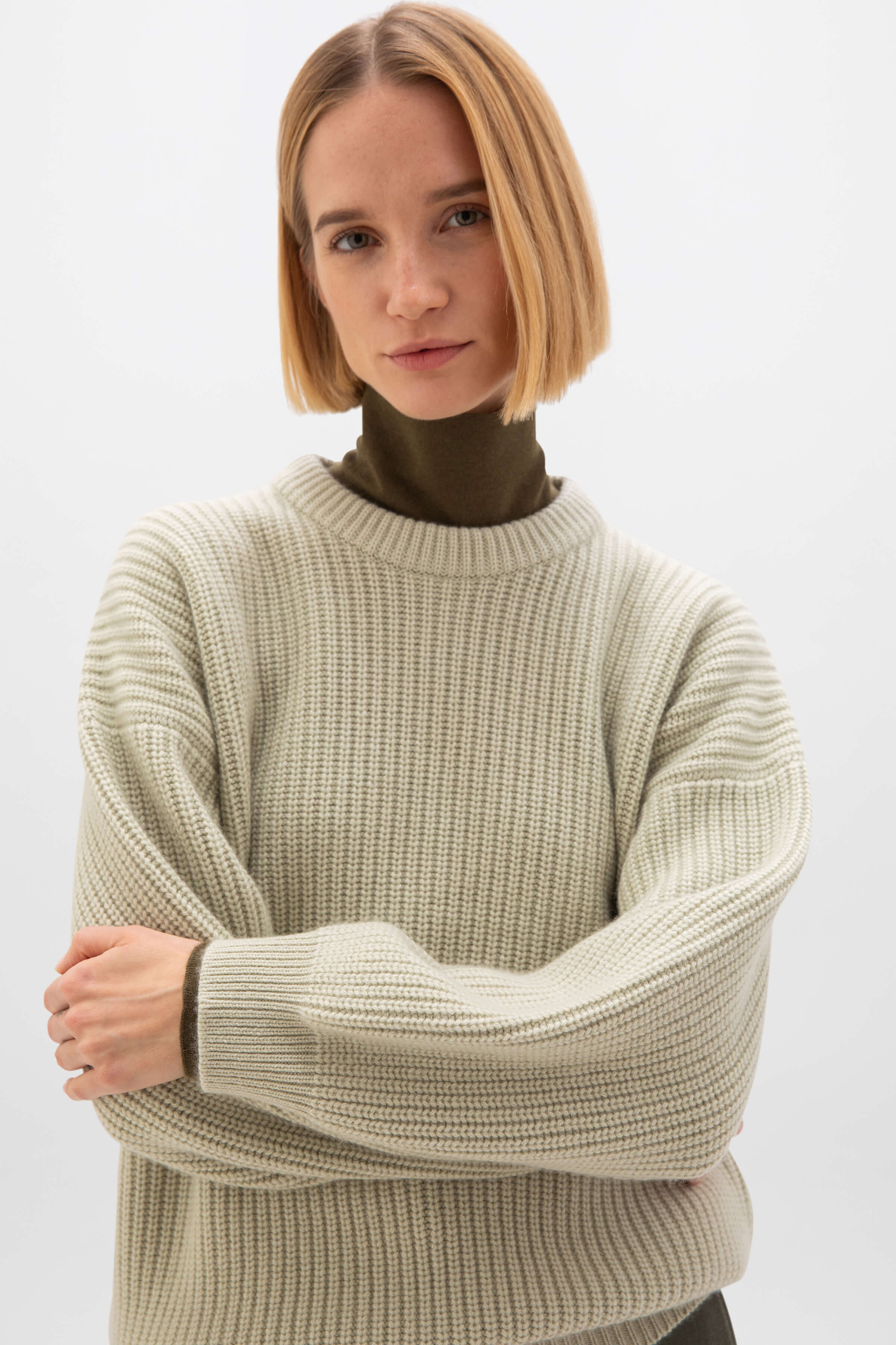 Ribbed Green Cashmere Light Green Jumper - Image 3