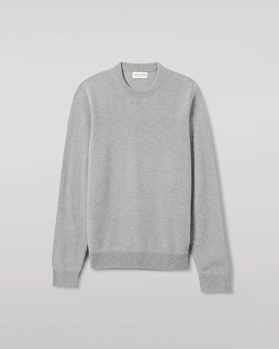 Rory Light Grey Classic Cashmere Crew Jumper - Image 2