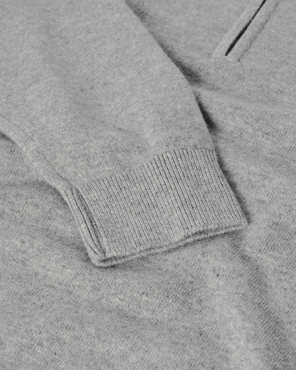 Cashmere Light Grey Zip Neck Jumper - Image 6
