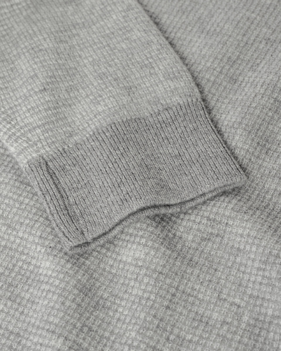 Waffle Stitch Light Grey Cashmere Jumper - Image 6