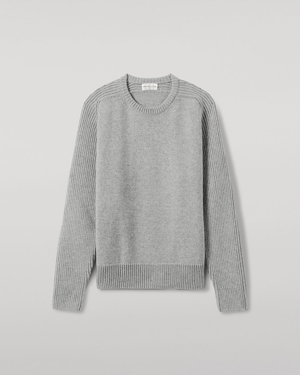 Ribbed Light Grey Cashmere Jumper - Image 2
