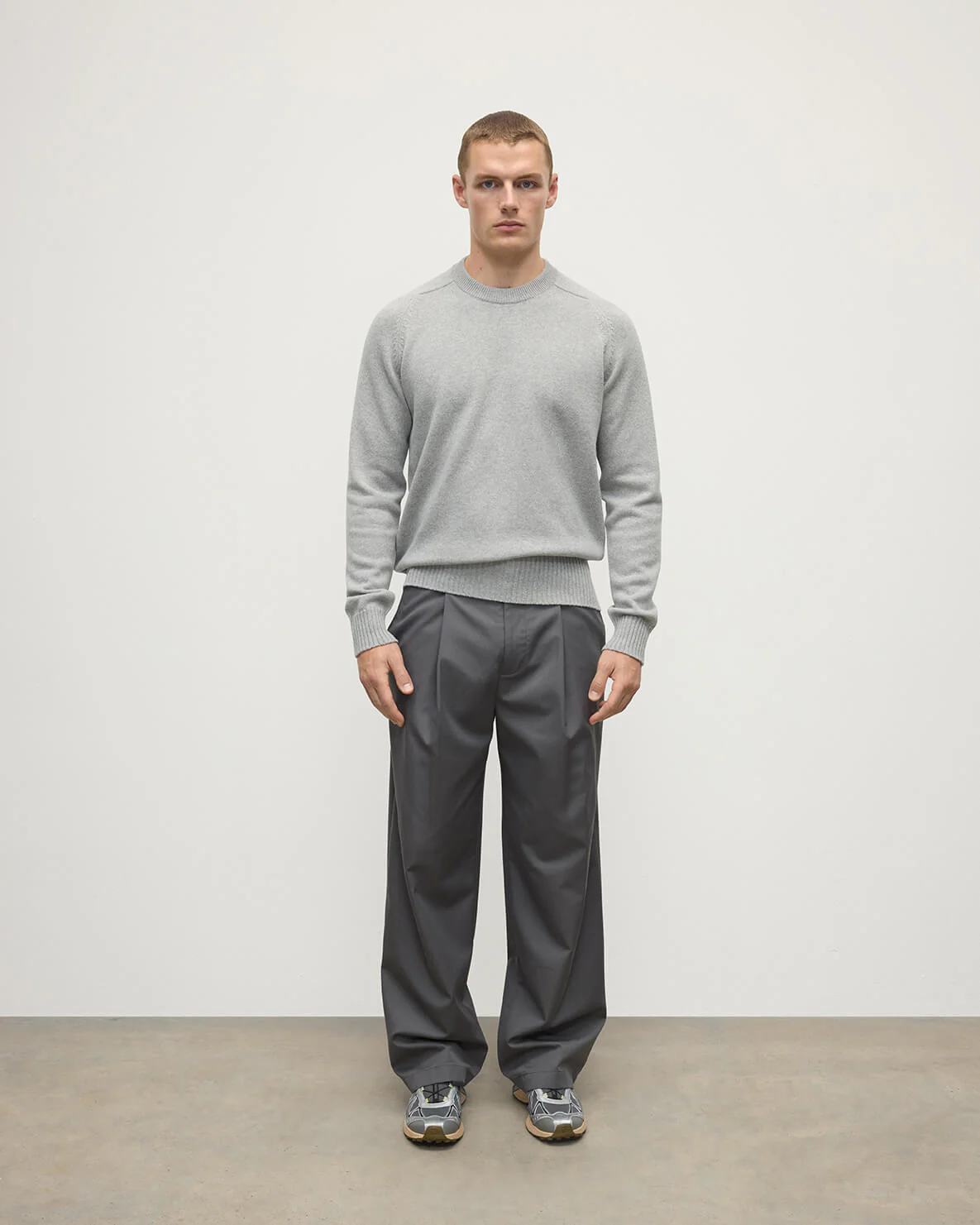 Superfine Merino Relaxed Light Grey Jumper
