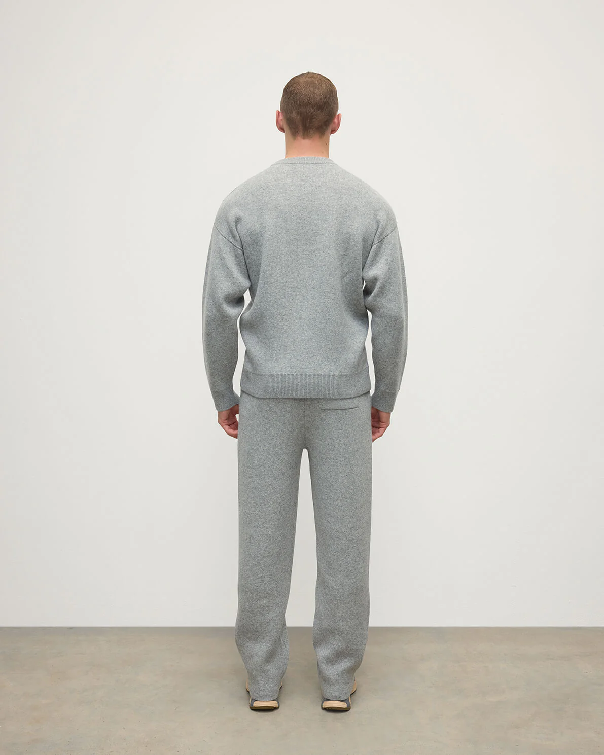 Double Face Light Grey Tapered Joggers - Image 4