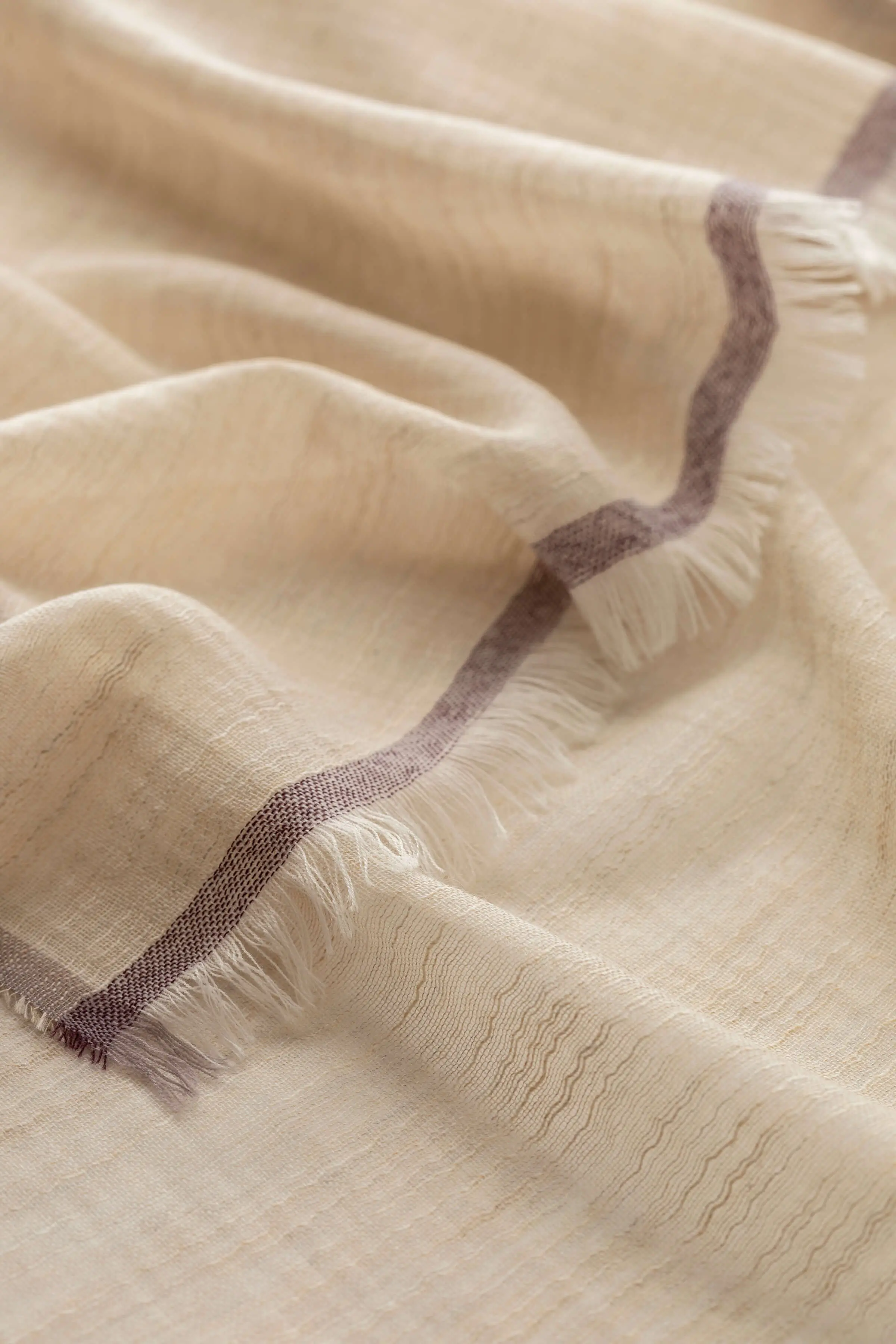 Colour Border Natural Lightweight Scarf - Image 2