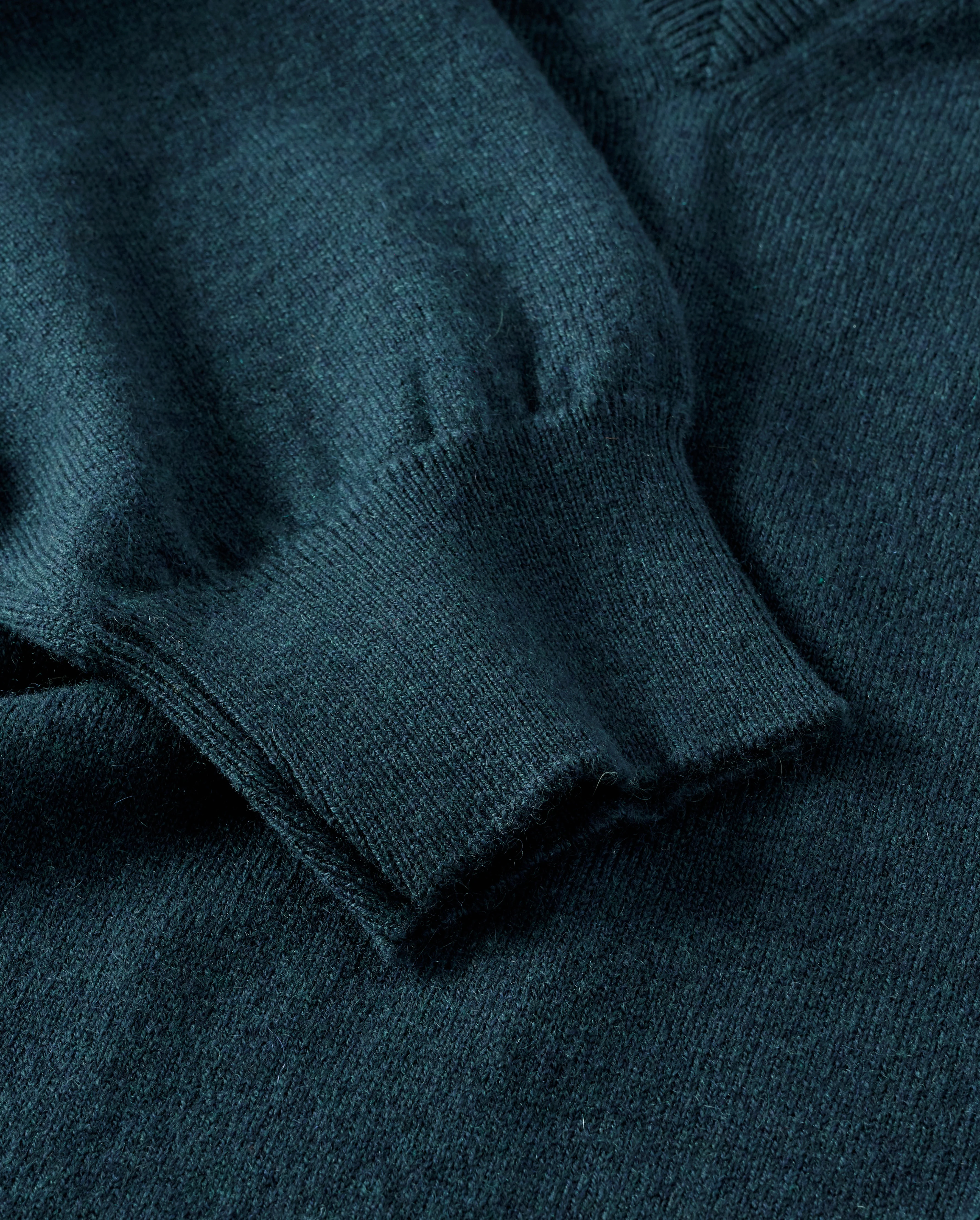 Lunan Bottle Green Classic V Neck Jumper - Image 7