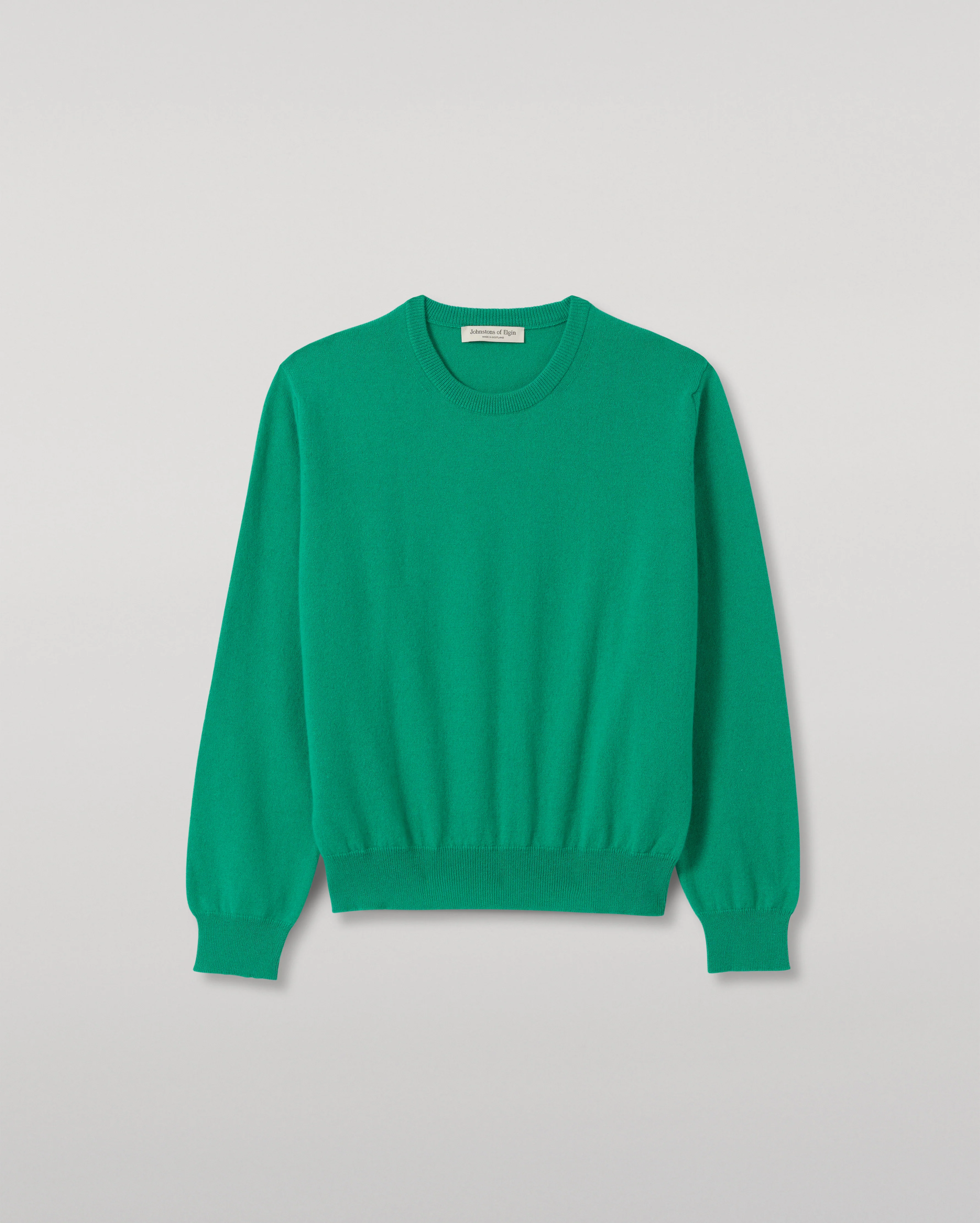 Lunan Classic Bright Green Cashmere Crew Jumper - Image 2
