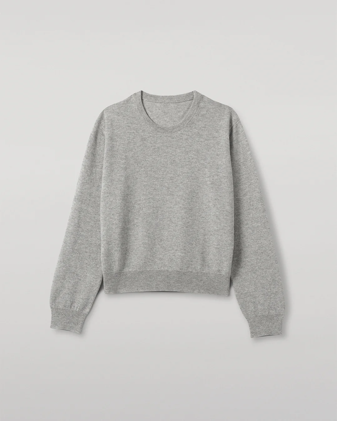 Lunan Pale Grey Classic Cashmere Crew Jumper - Image 2